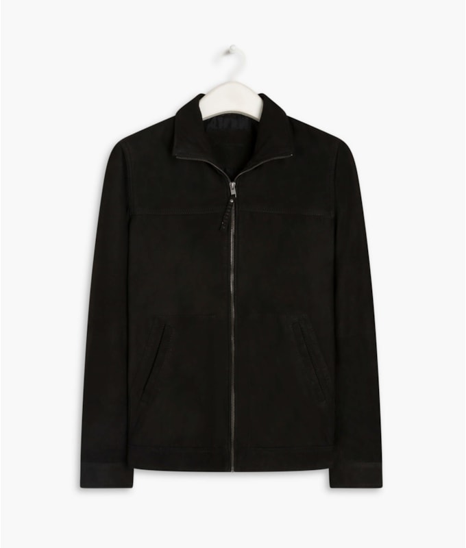 Jaqueta de Couro Wide Pockets Preto