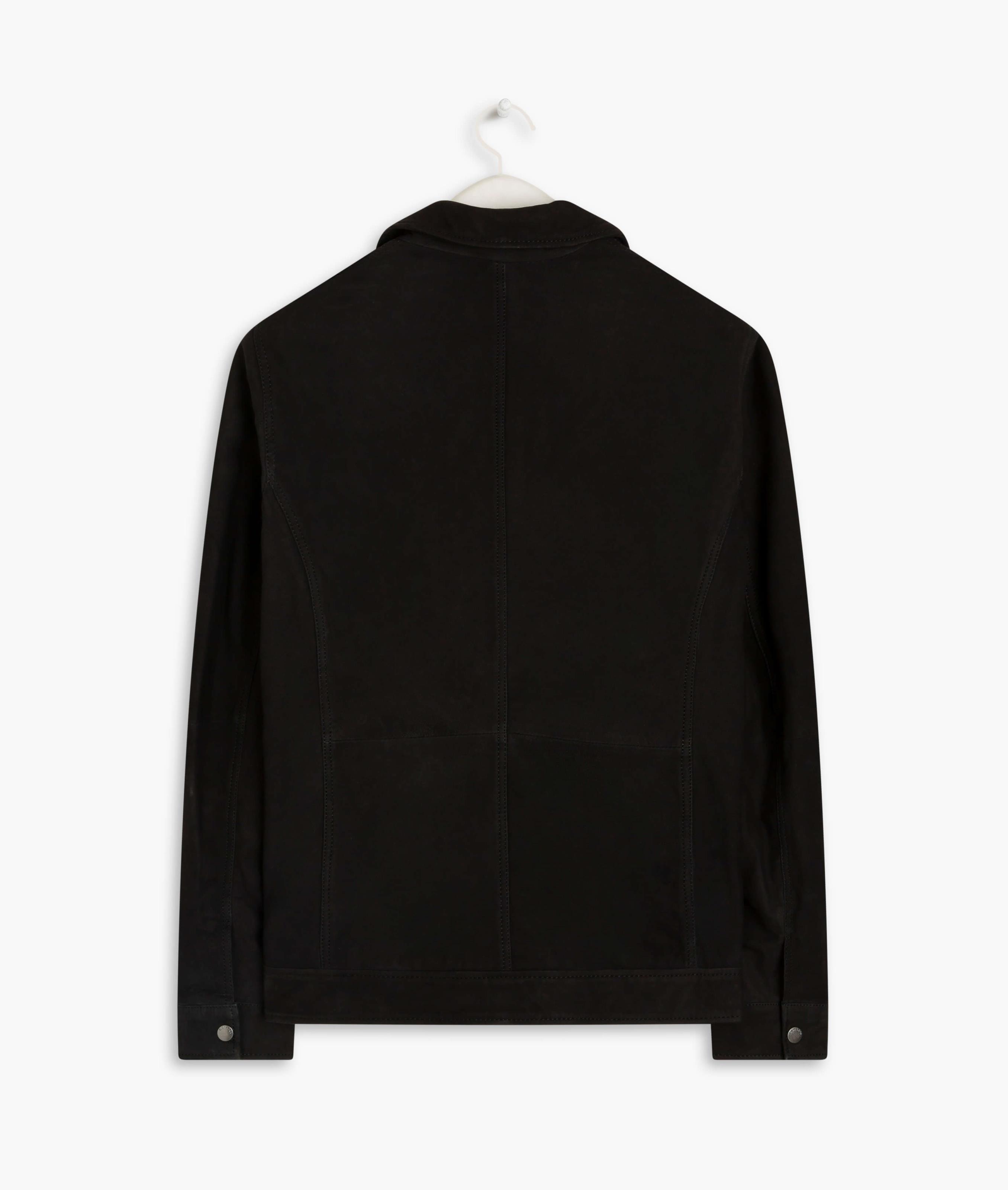 Jaqueta de Couro Wide Pockets Preto