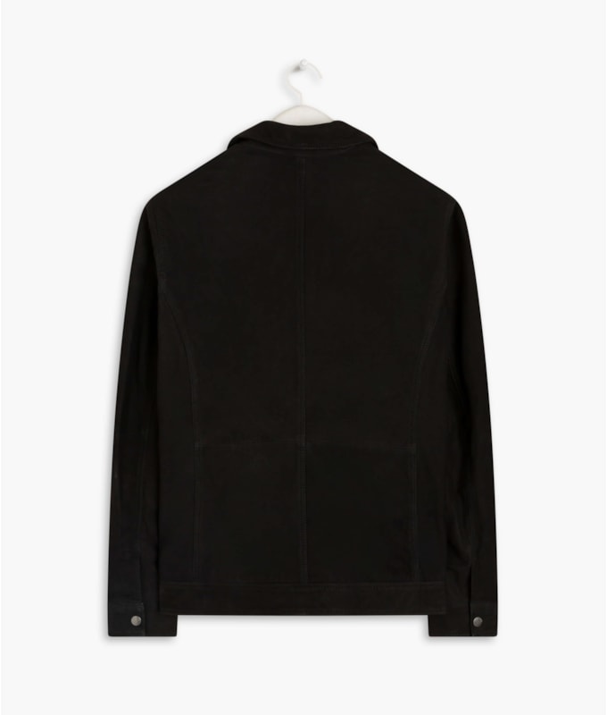 Jaqueta de Couro Wide Pockets Preto