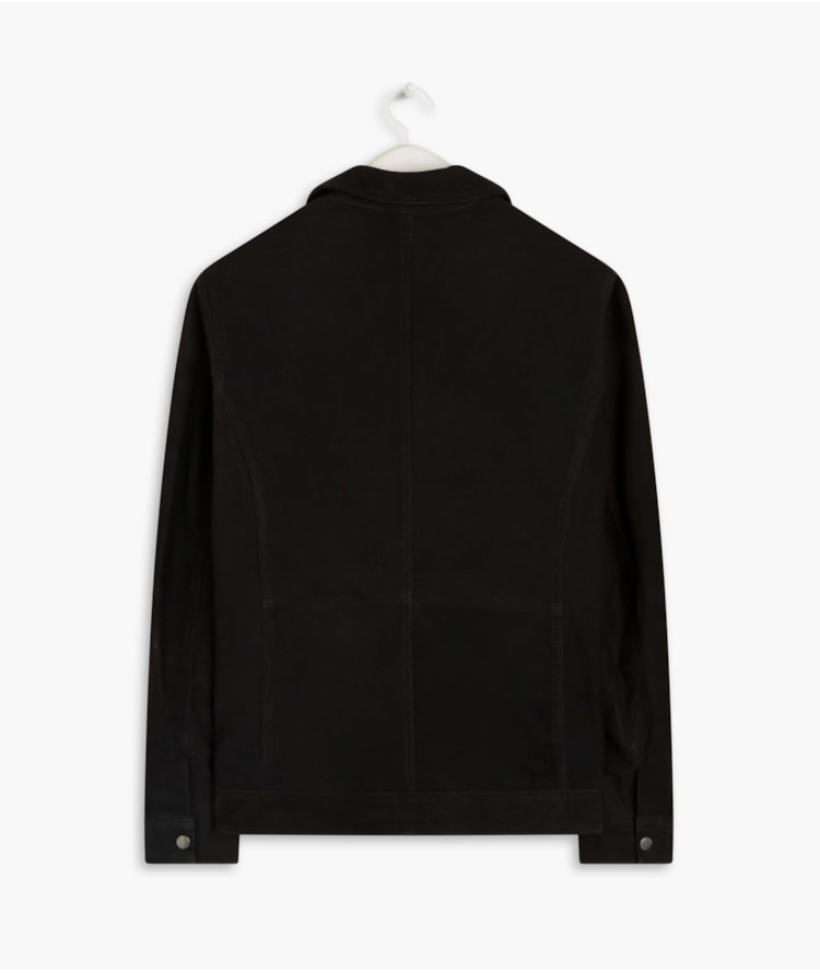 Jaqueta de Couro Wide Pockets Preto