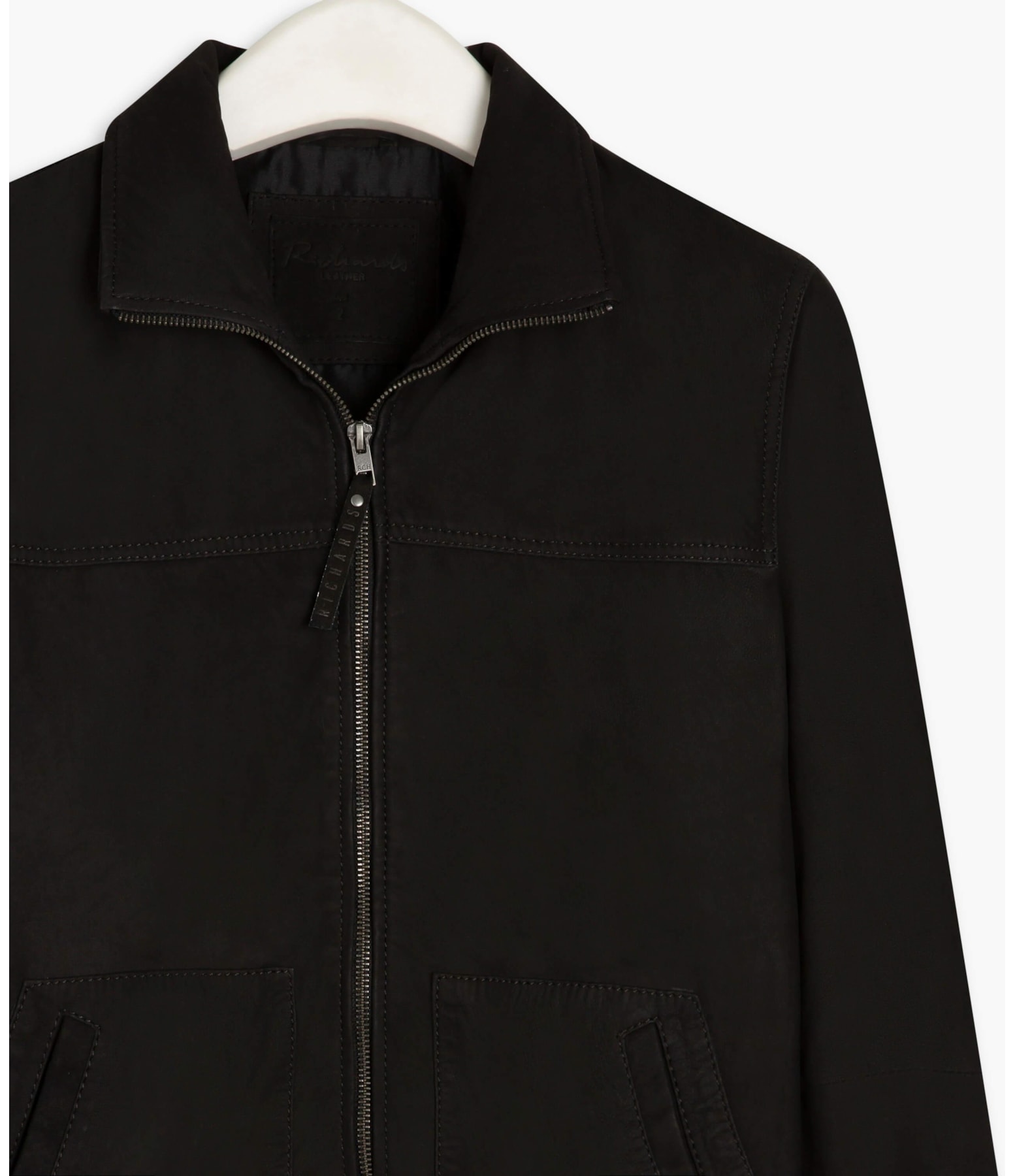 Jaqueta de Couro Wide Pockets Preto