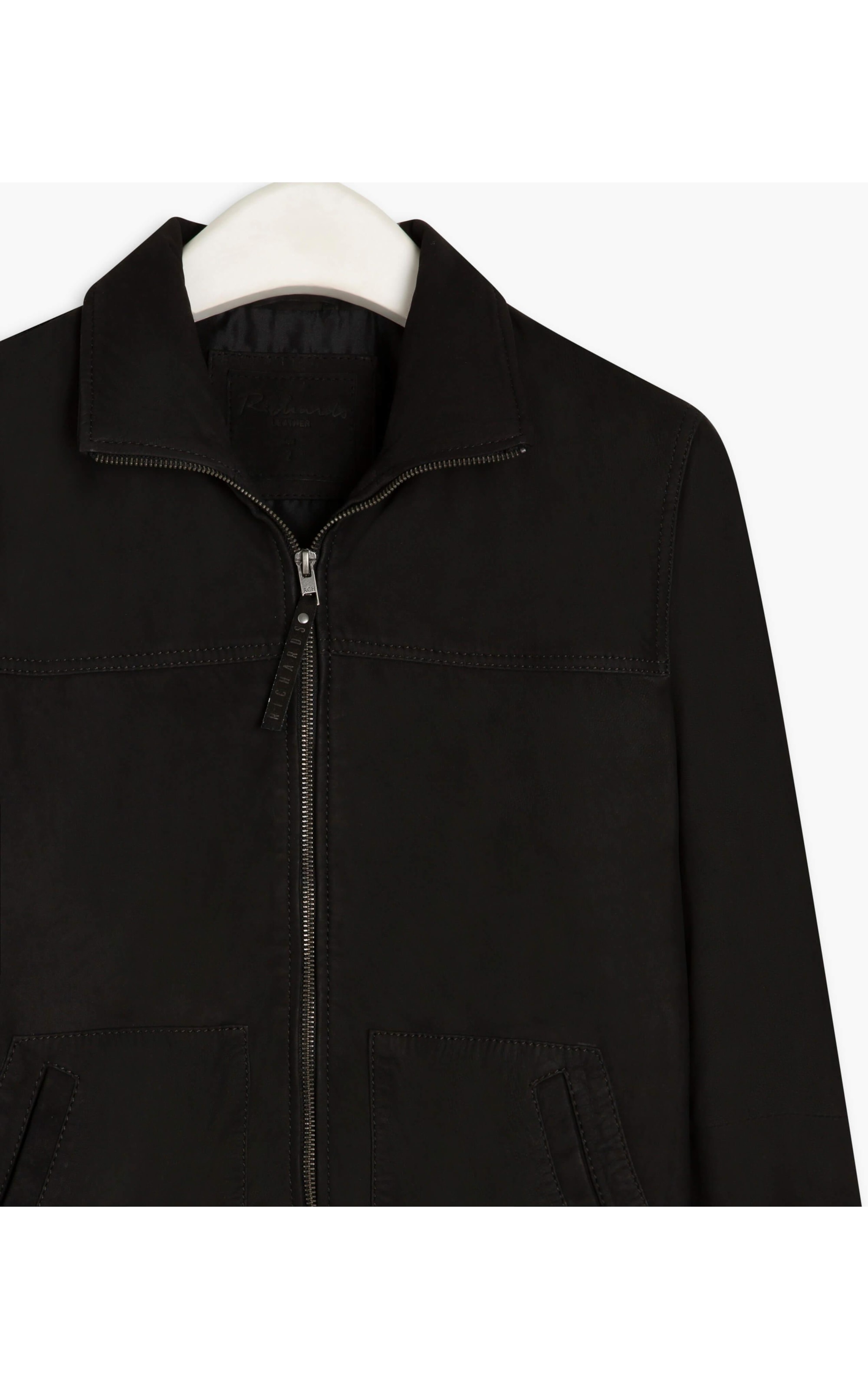Jaqueta de Couro Wide Pockets Preto