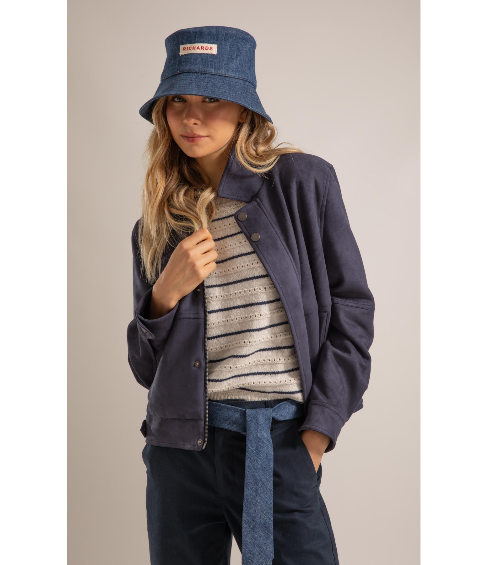 Jaqueta Duna Suede Dark Navy