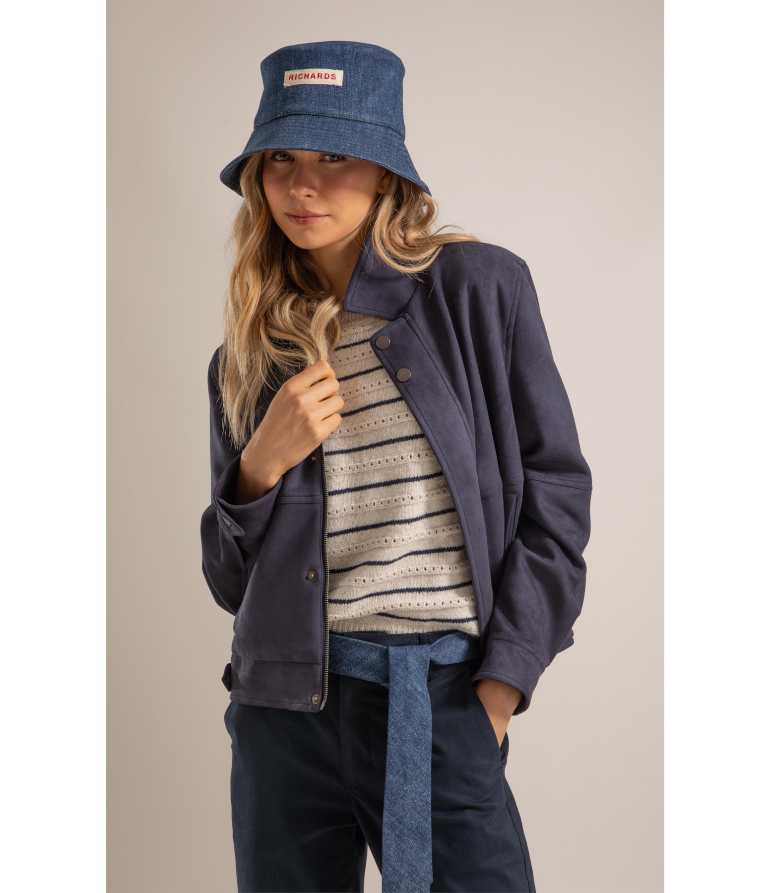Jaqueta Duna Suede Dark Navy