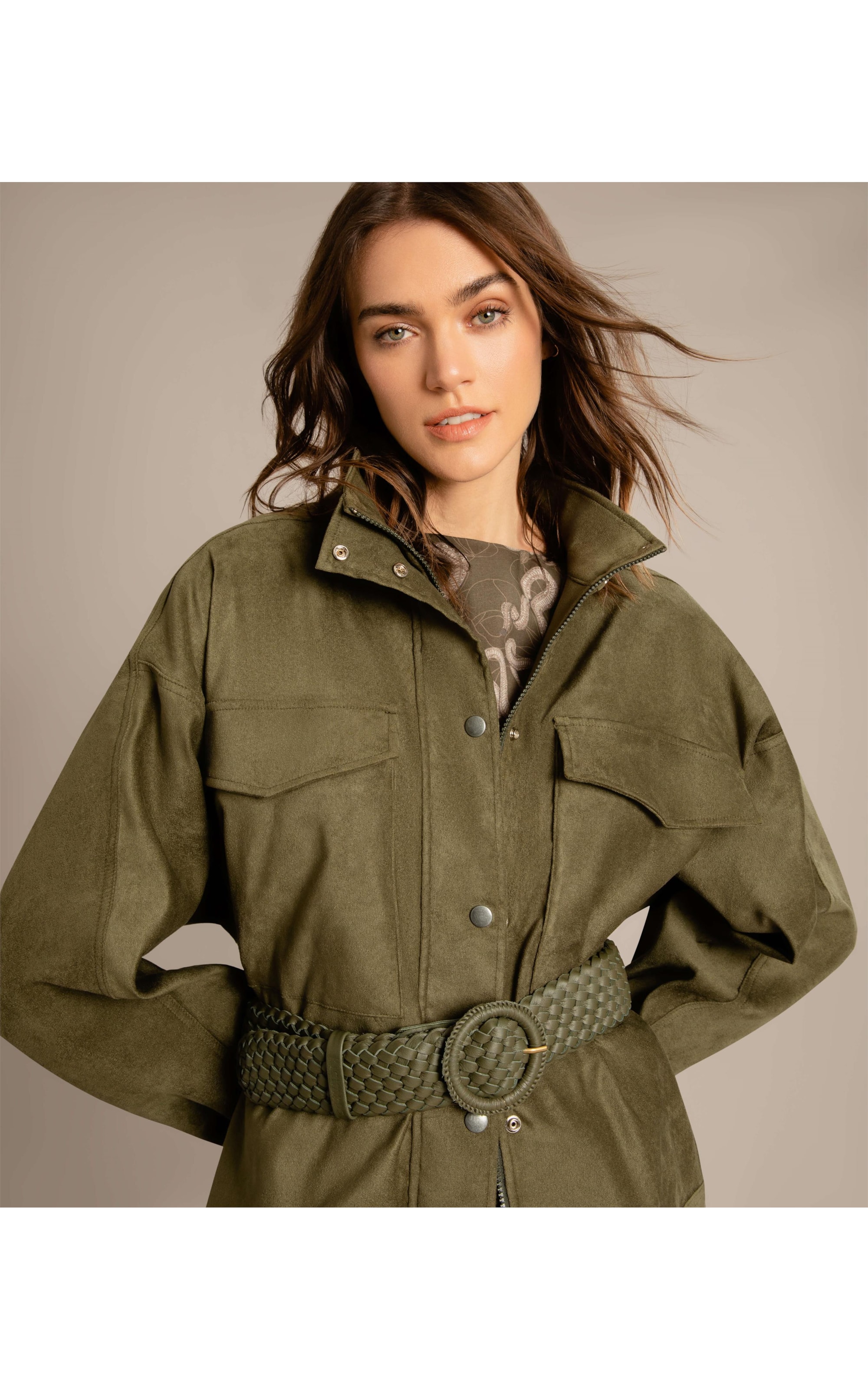 Jaqueta Eva Suede Musgo
