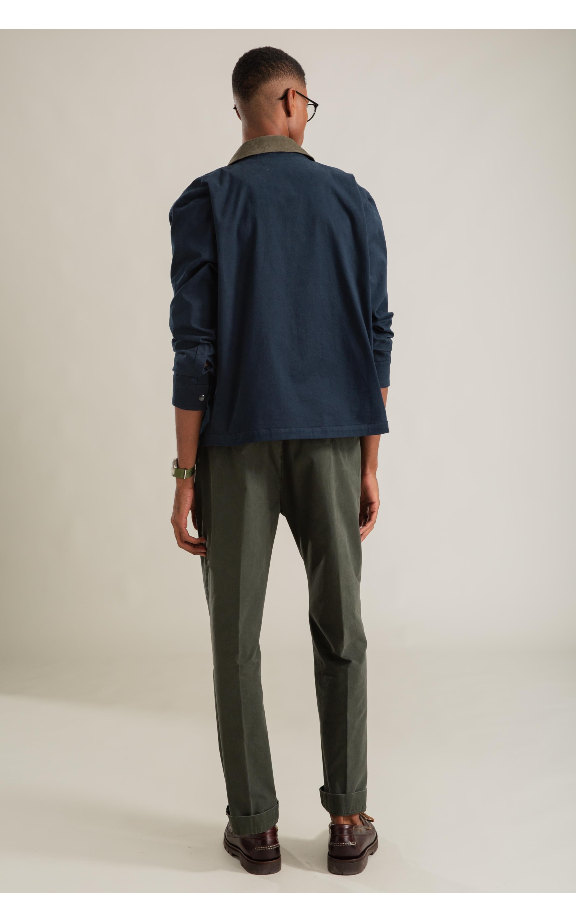 Jaqueta Gola Veludo Dark Navy