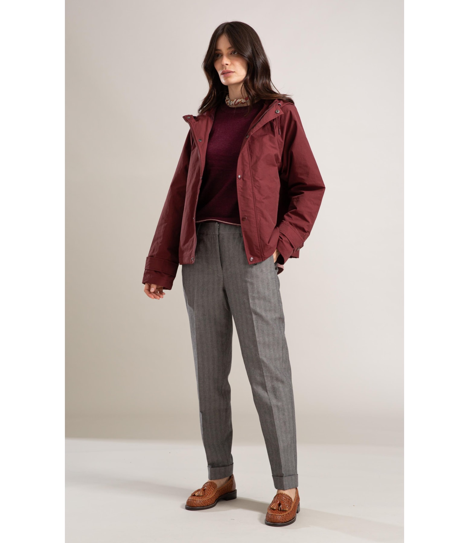 Jaqueta Griffin Cotton Bordeaux