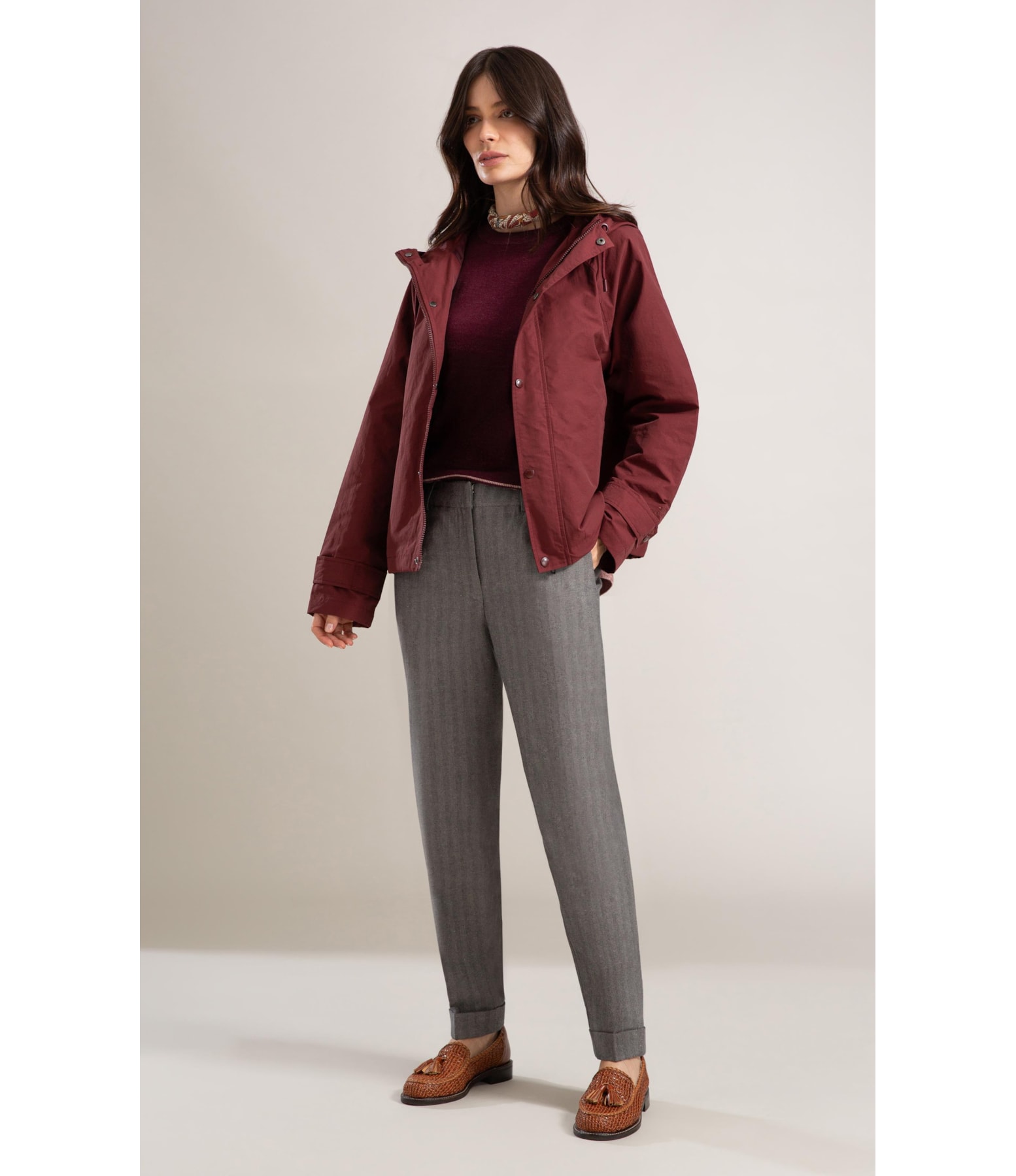 Jaqueta Griffin Cotton Bordeaux
