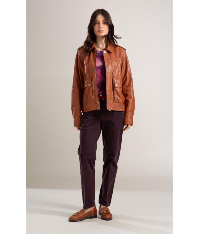Jaqueta Jane Leather Caramelo