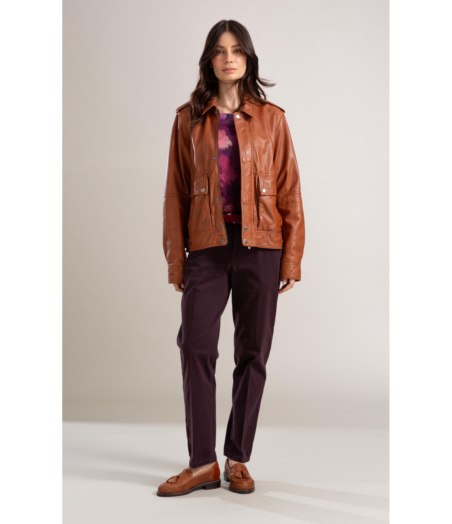 Jaqueta Jane Leather Caramelo