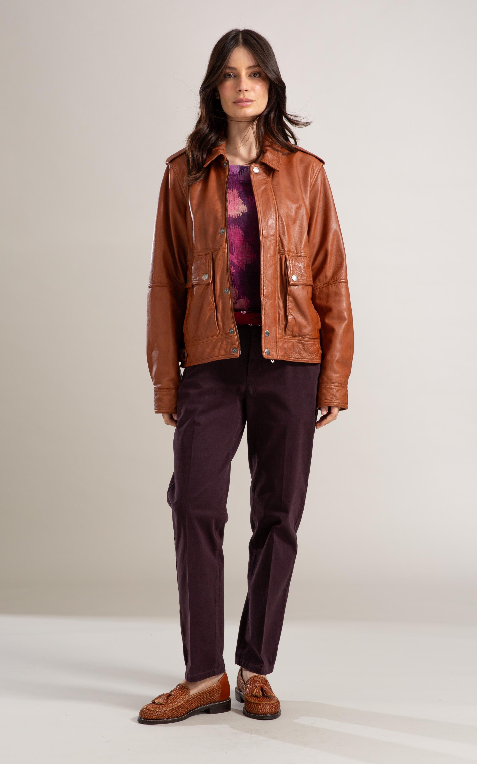 Jaqueta Jane Leather Caramelo