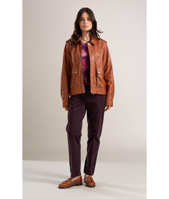 Jaqueta Jane Leather Caramelo