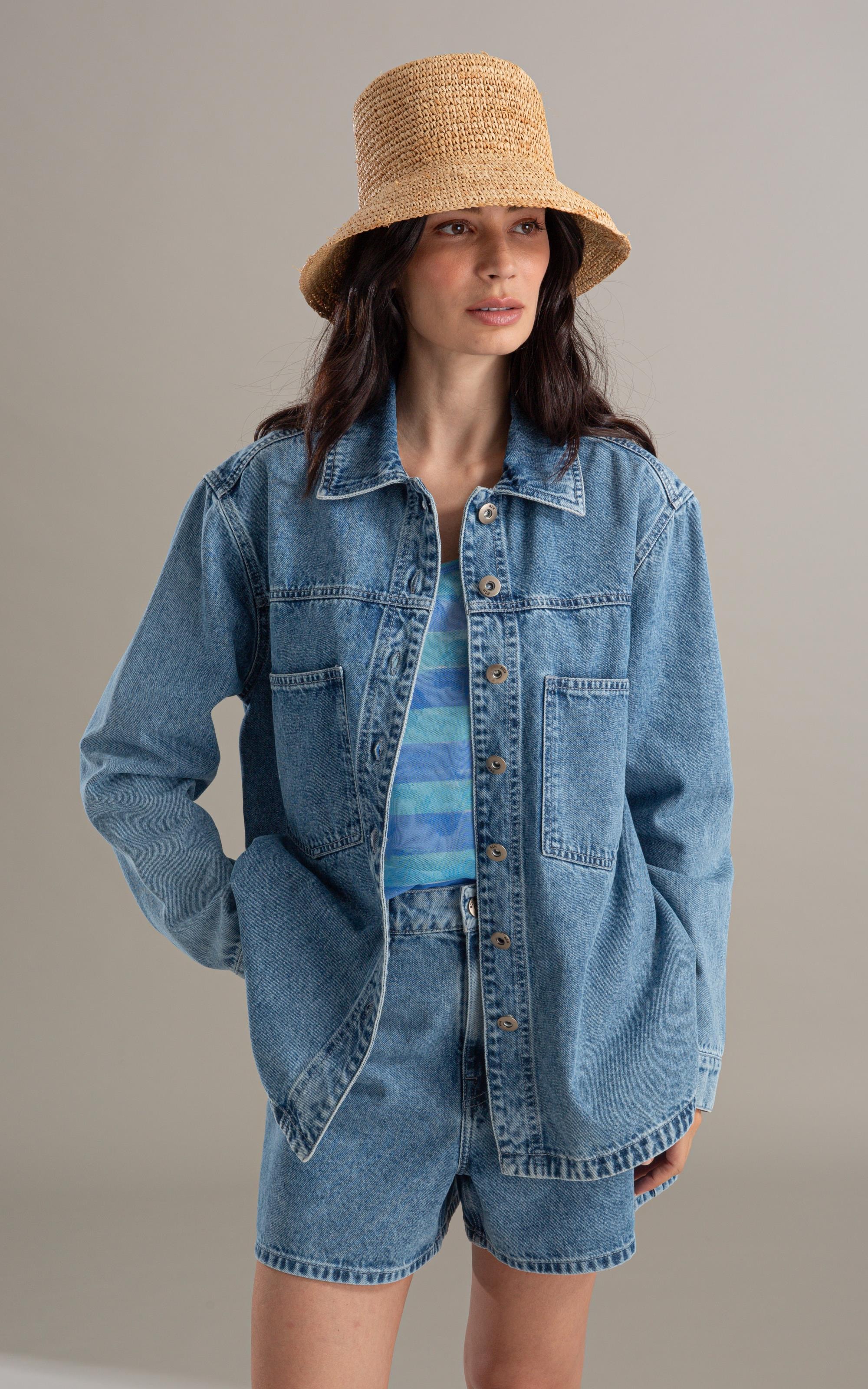Jaqueta Jeans Vintage Denim 2164- Lav. Claro