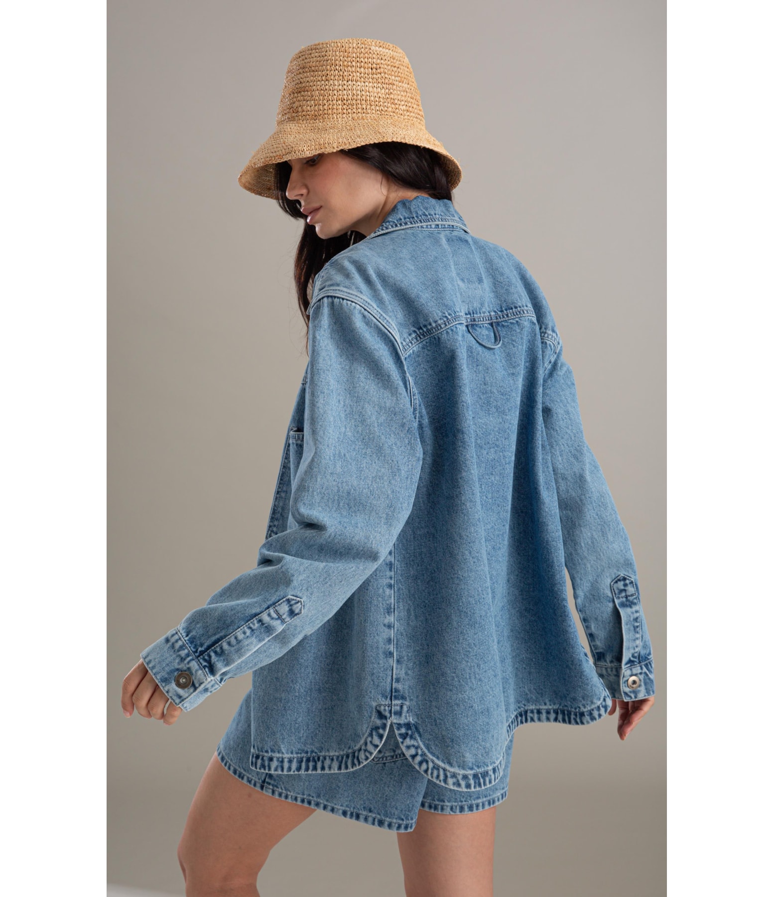 Jaqueta Jeans Vintage Denim 2164- Lav. Claro