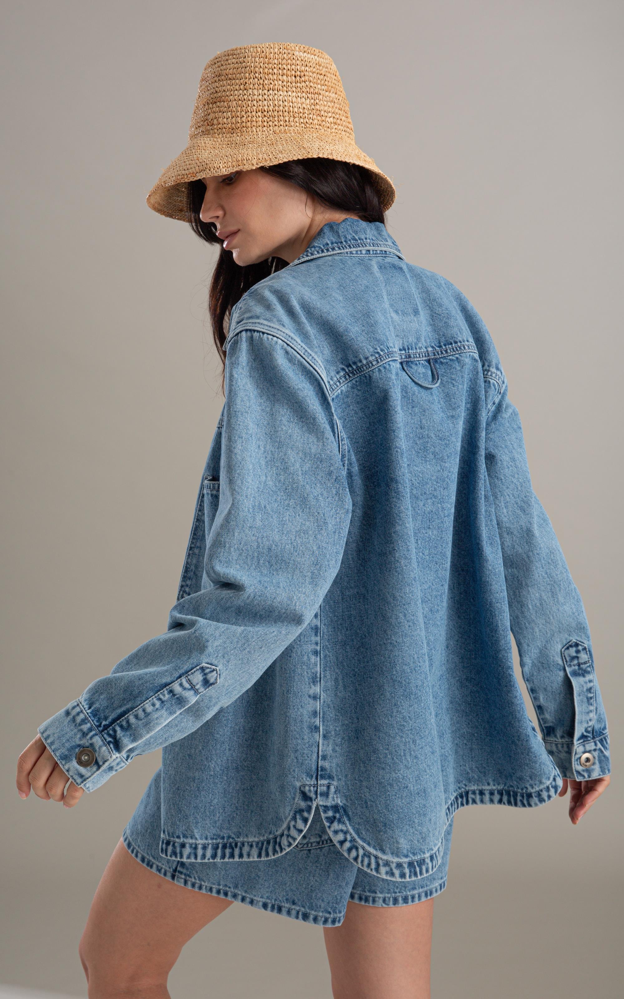 Jaqueta Jeans Vintage Denim 2164- Lav. Claro