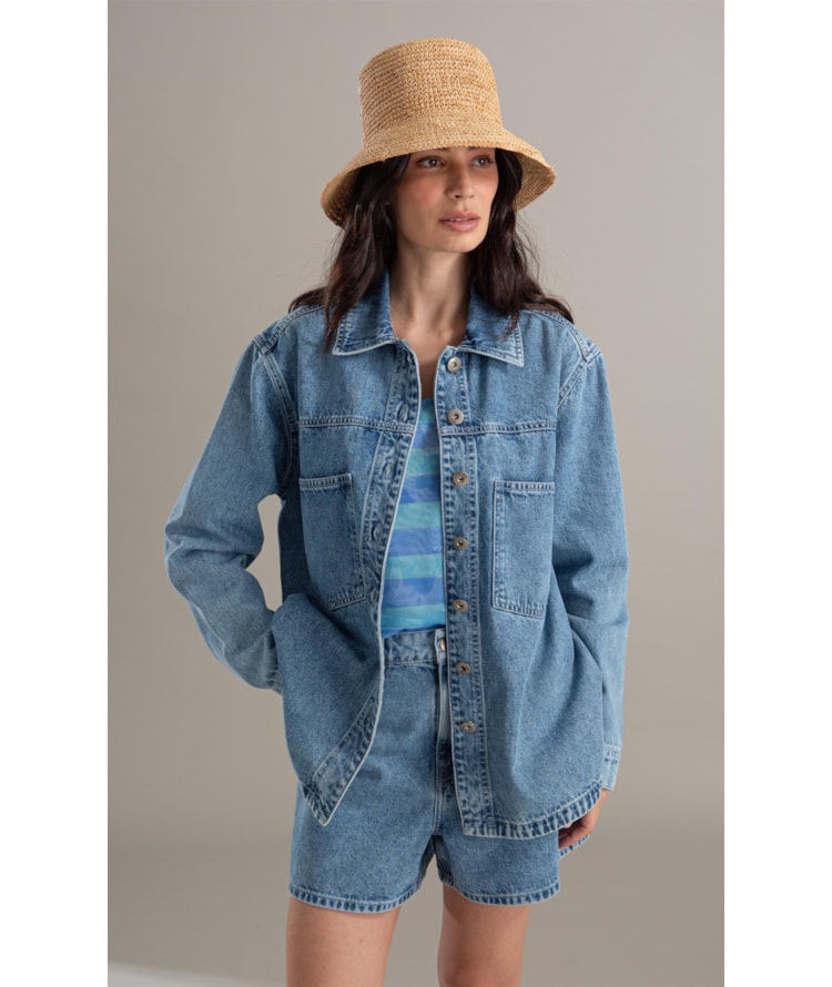Jaqueta Jeans Vintage Denim 2164- Lav. Claro