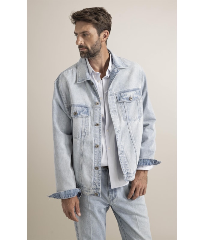 Jaqueta Jeans Vintage Denim Lav. Claro Total