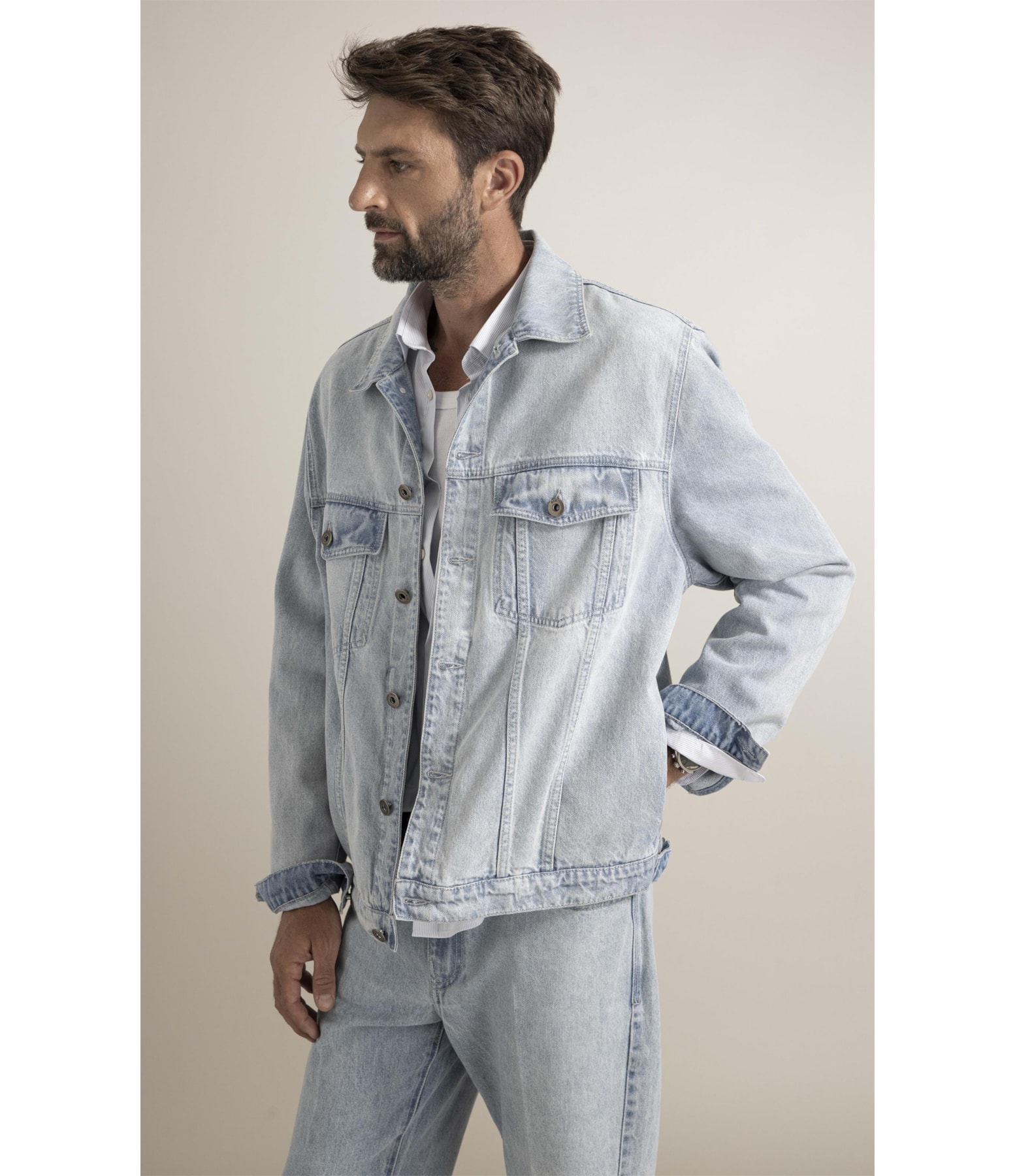 Jaqueta Jeans Vintage Denim Lav. Claro Total