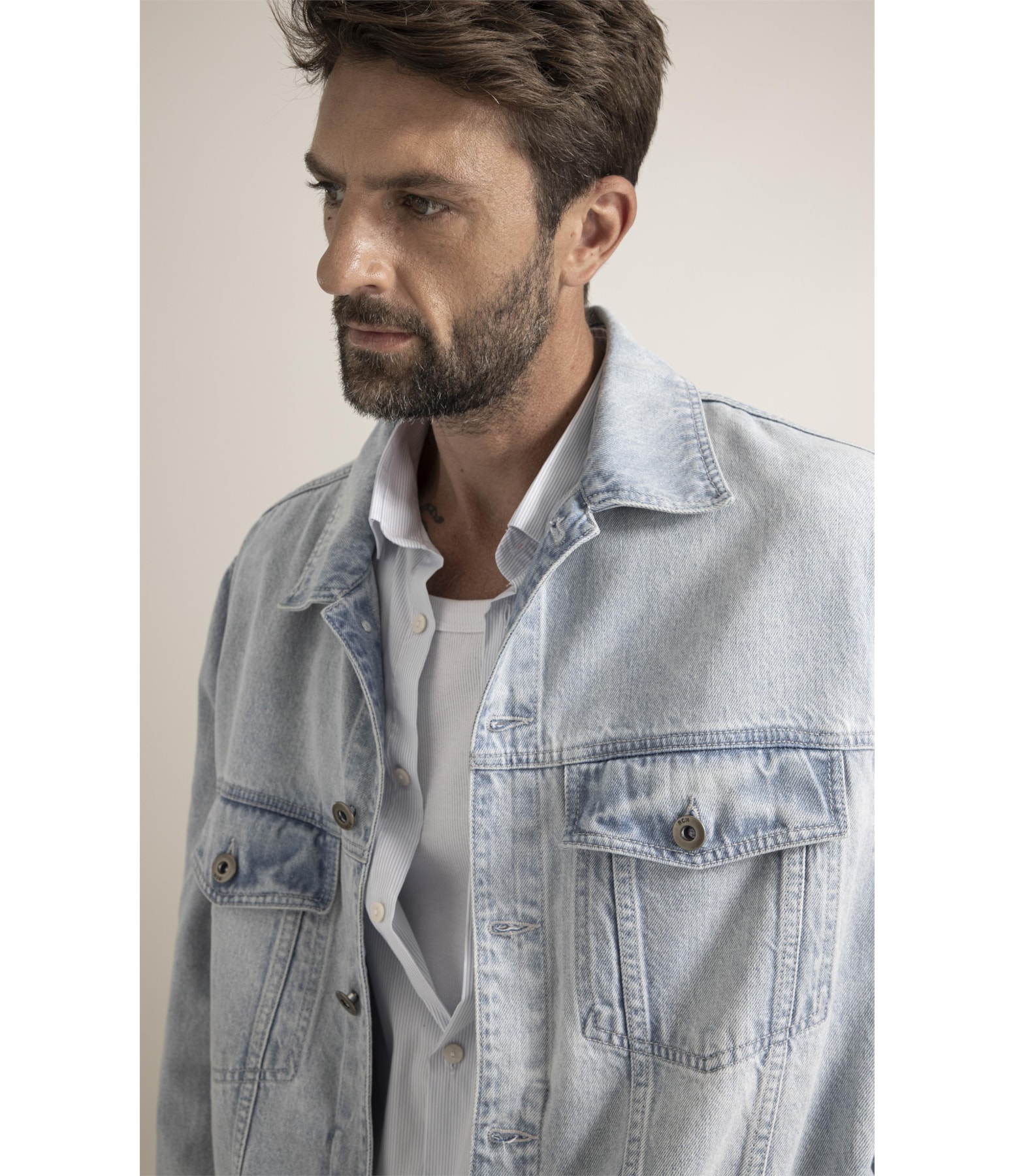 Jaqueta Jeans Vintage Denim Lav. Claro Total