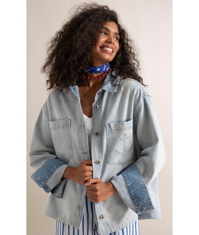 Jaqueta Jeans Vintage Denim Lav. Claro Total
