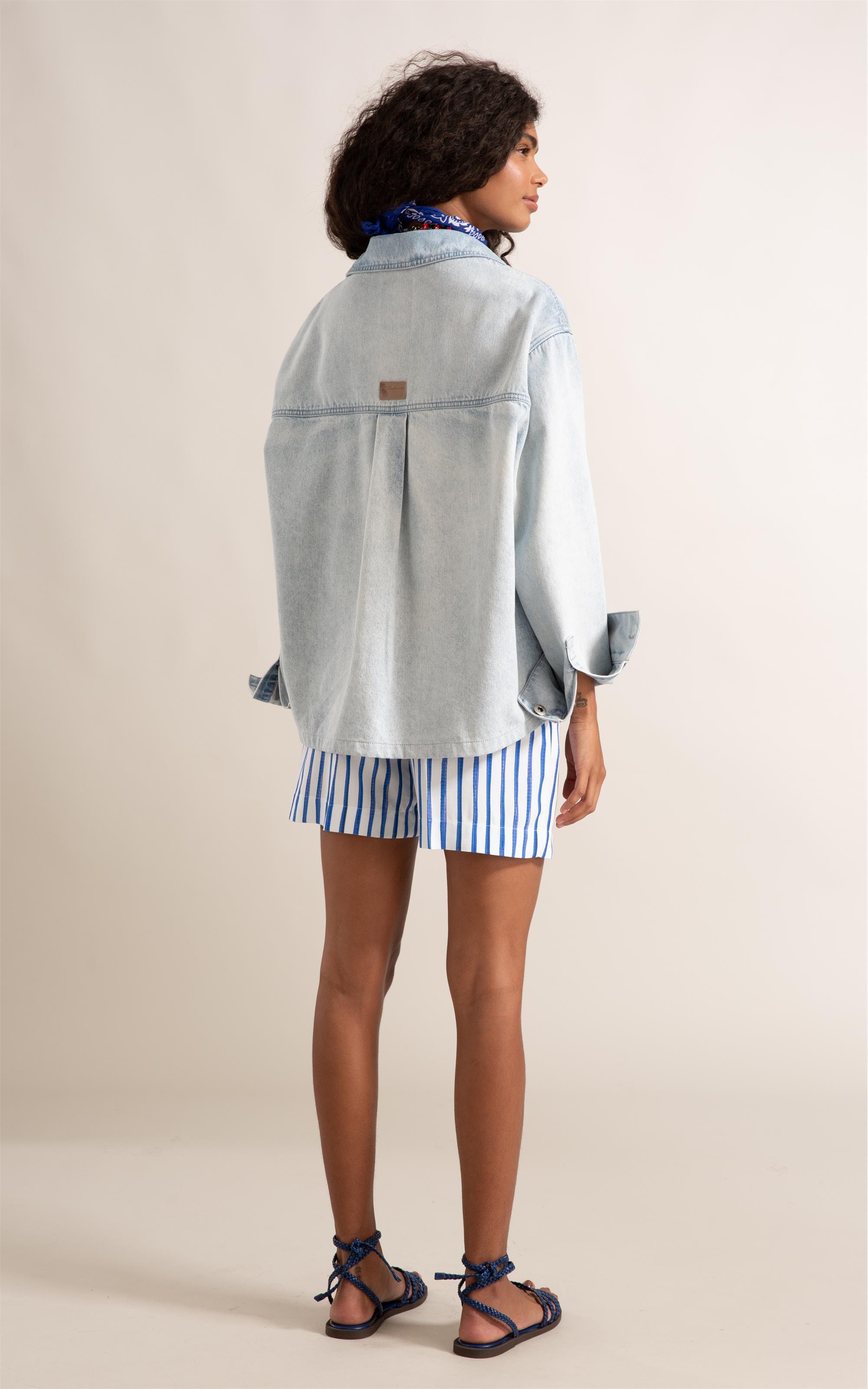 Jaqueta Jeans Vintage Denim Lav. Claro Total