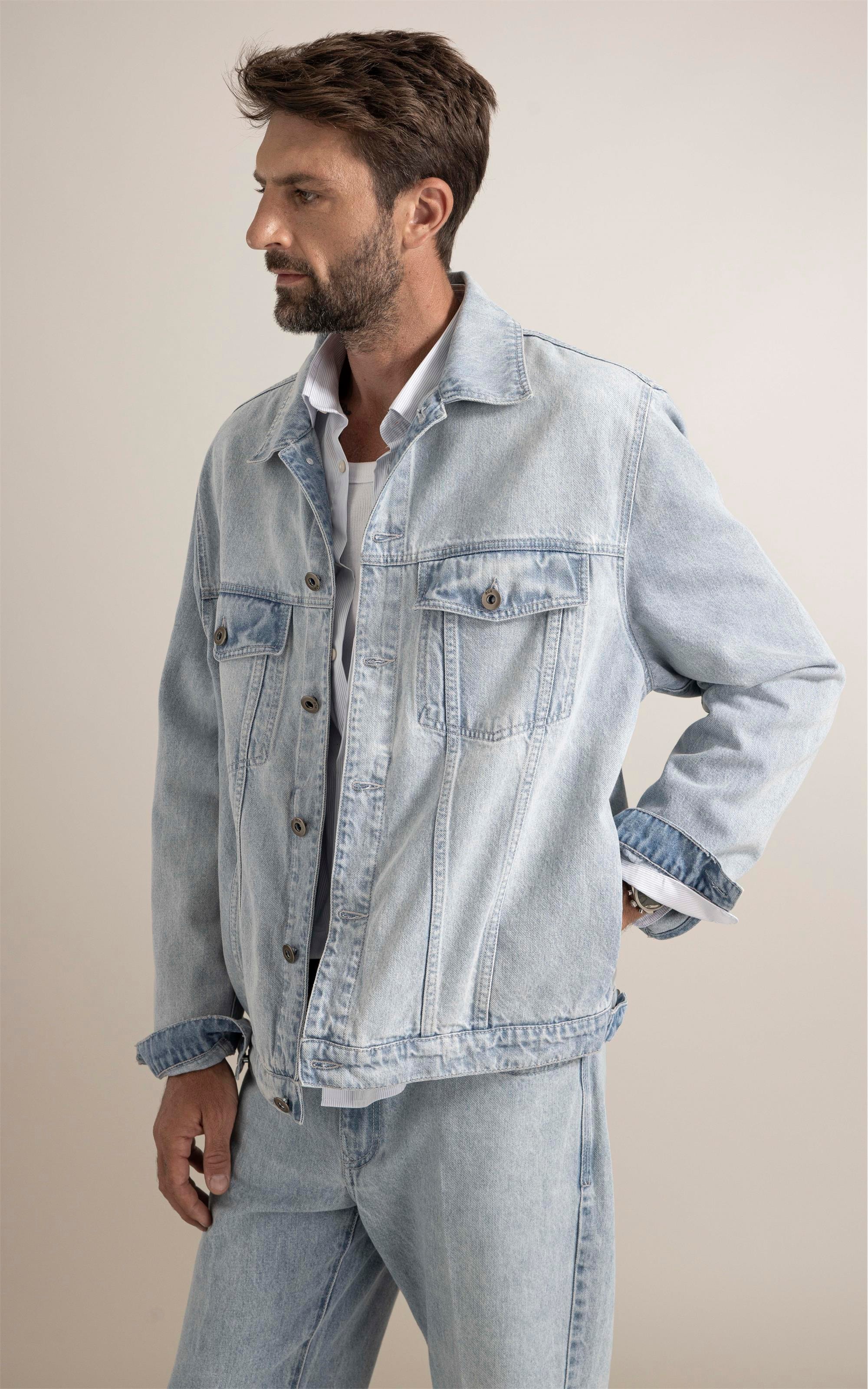 Jaqueta Jeans Vintage Lav. Claro