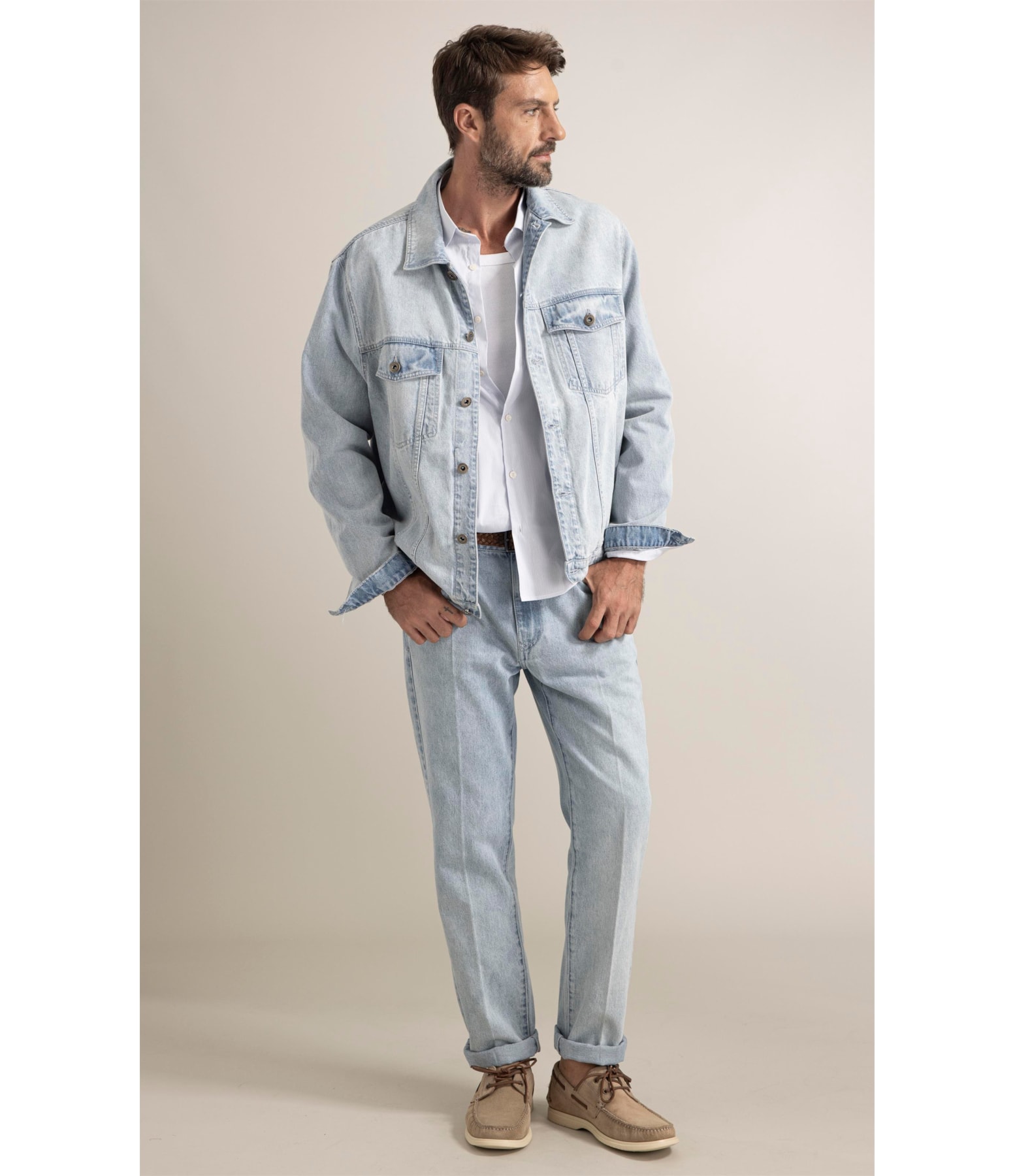 Jaqueta Jeans Vintage Lav. Claro