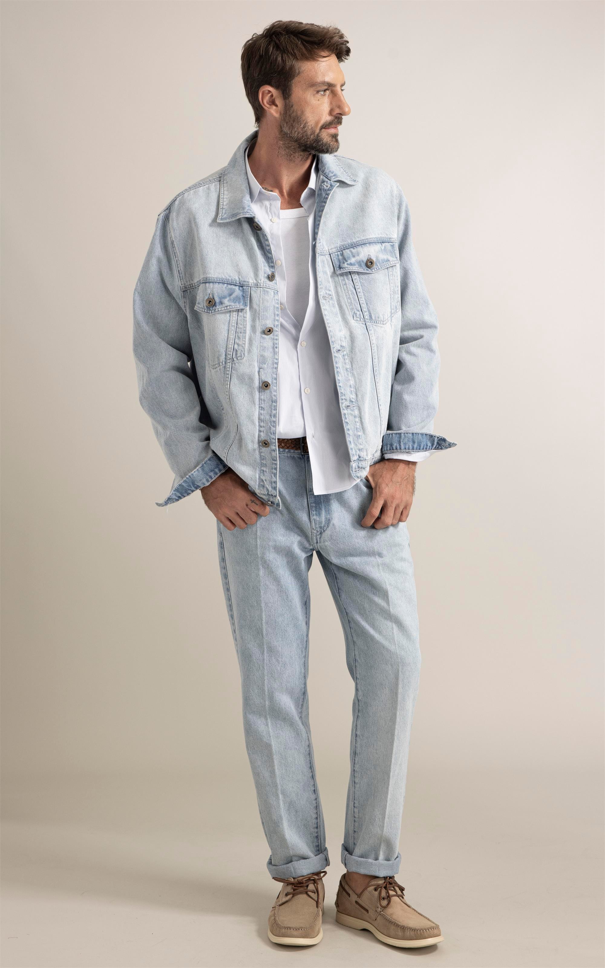 Jaqueta Jeans Vintage Lav. Claro