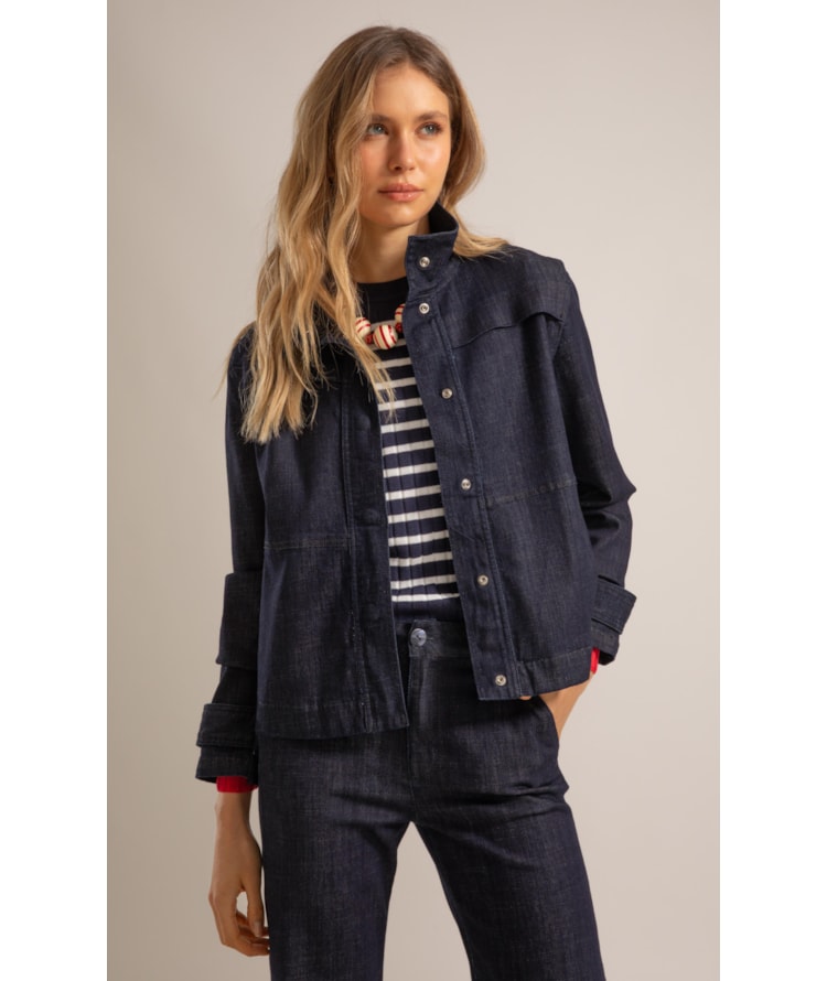 Jaqueta Jeans Visco Indigo Elastic Amaciado