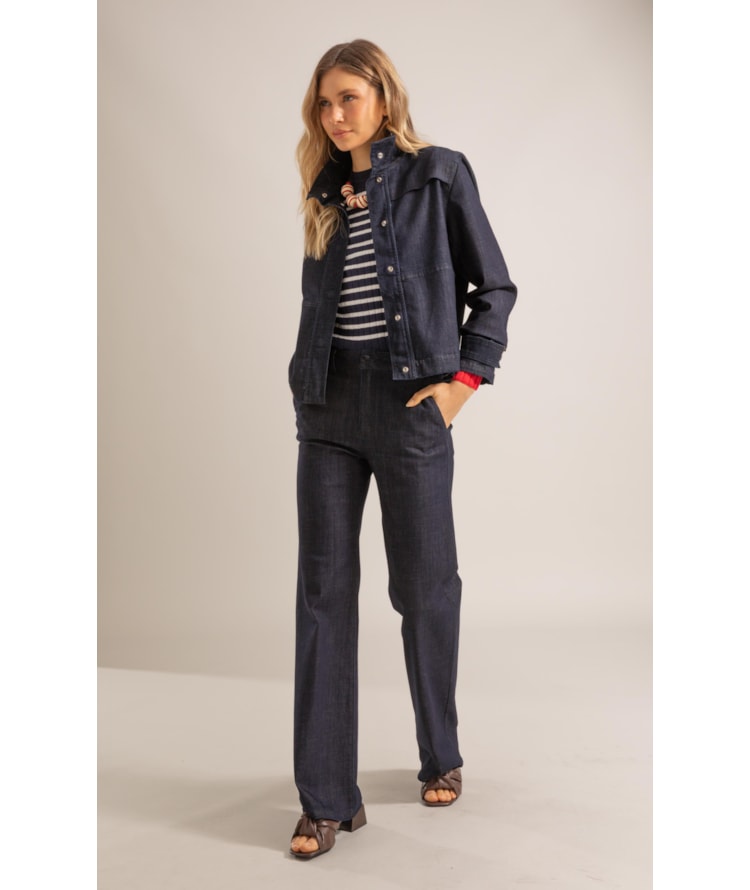 Jaqueta Jeans Visco Indigo Elastic Amaciado