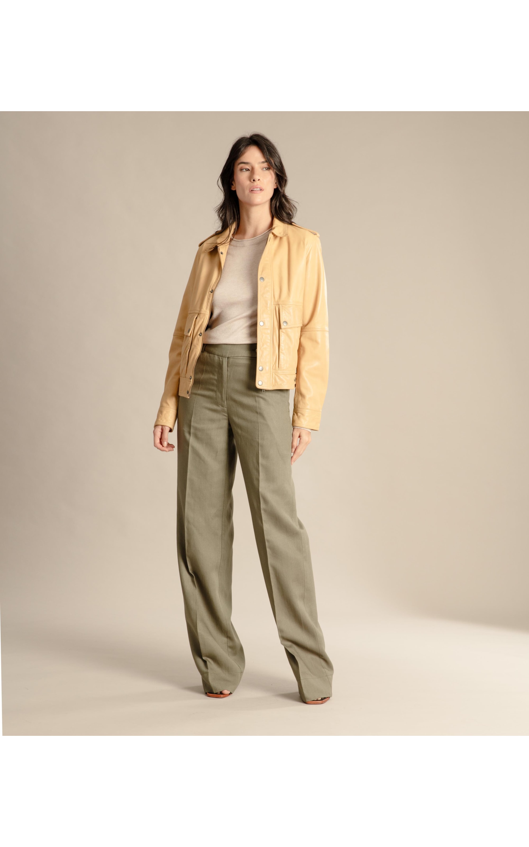 Jaqueta Jene Leather Bege