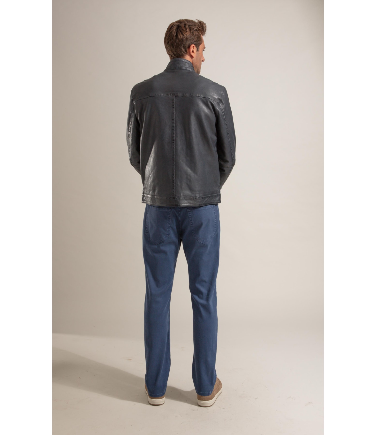 Jaqueta Kingston Leather Dark Navy