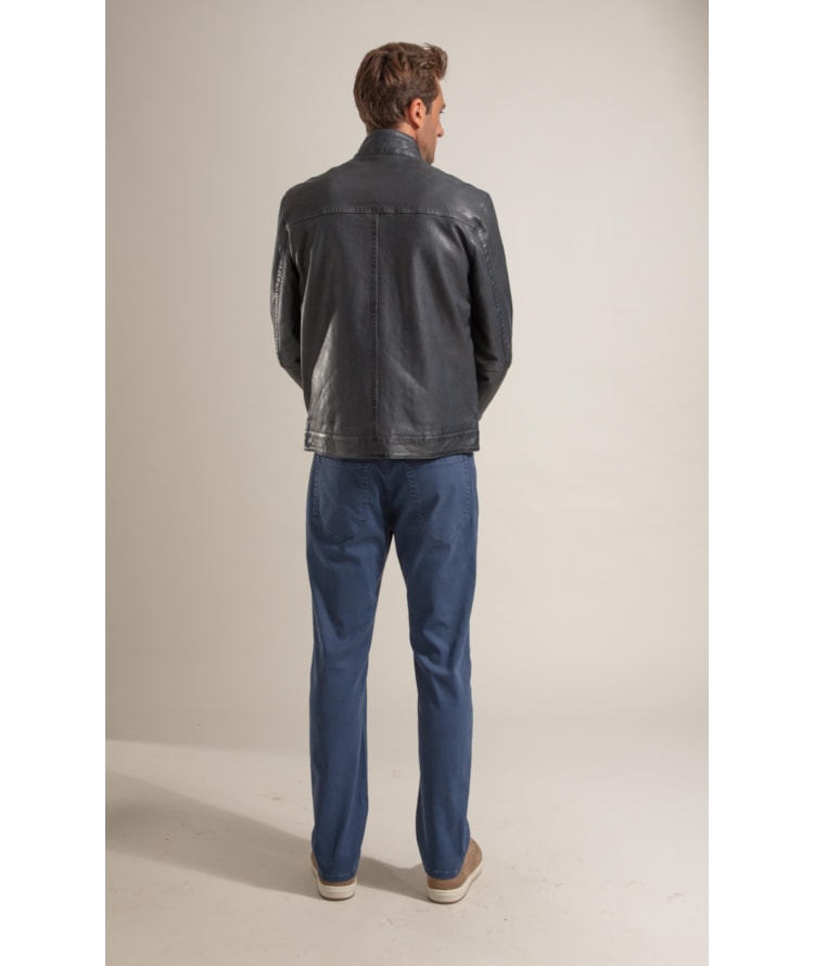 Jaqueta Kingston Leather Dark Navy