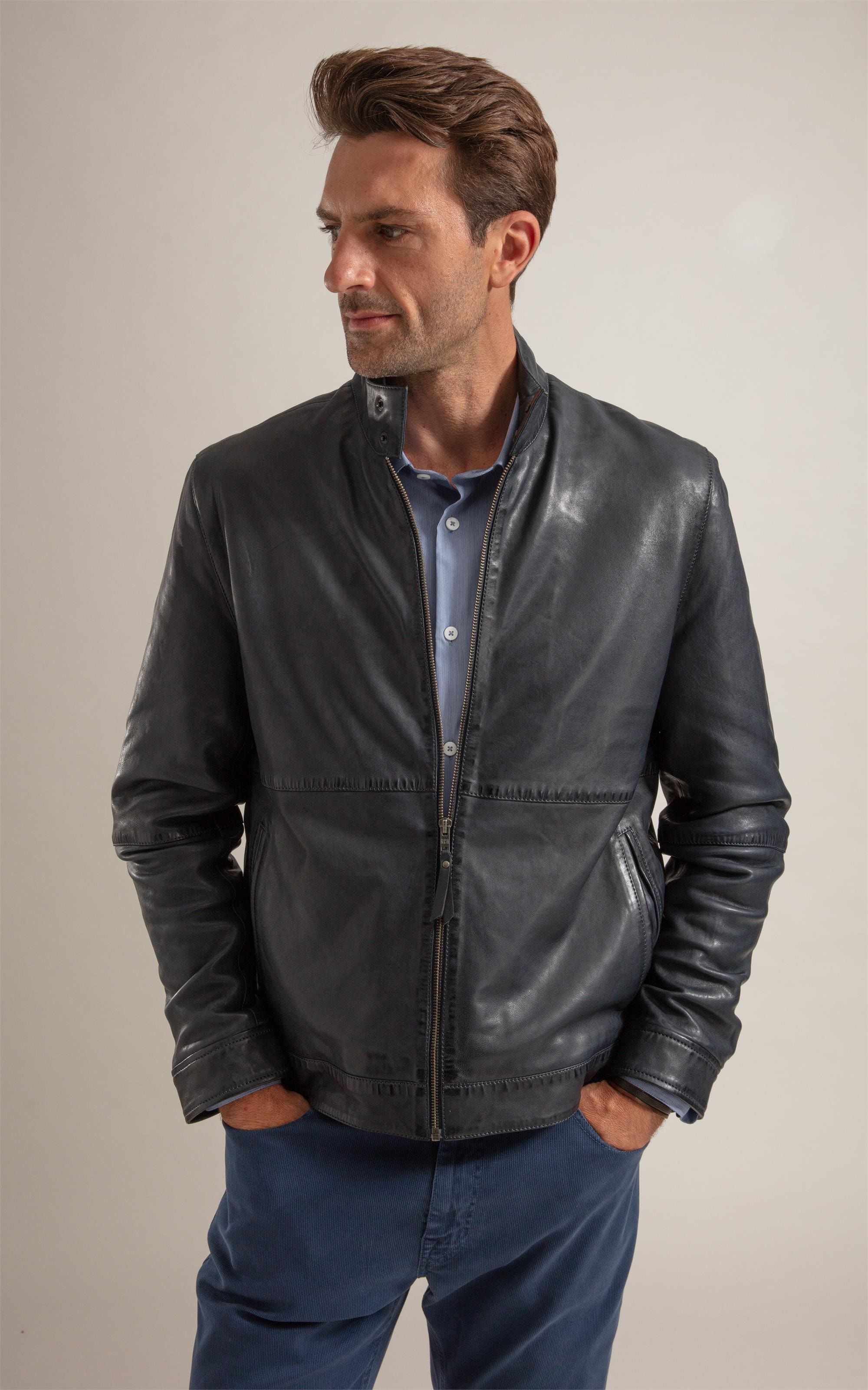 Jaqueta Kingston Leather Dark Navy