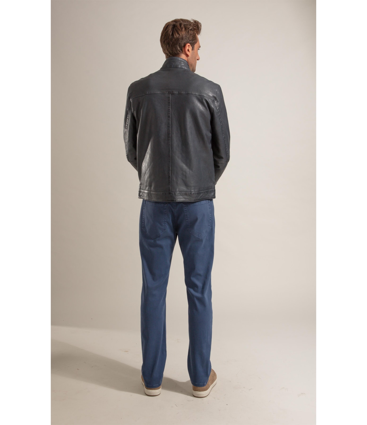 Jaqueta Kingston Leather Dark Navy