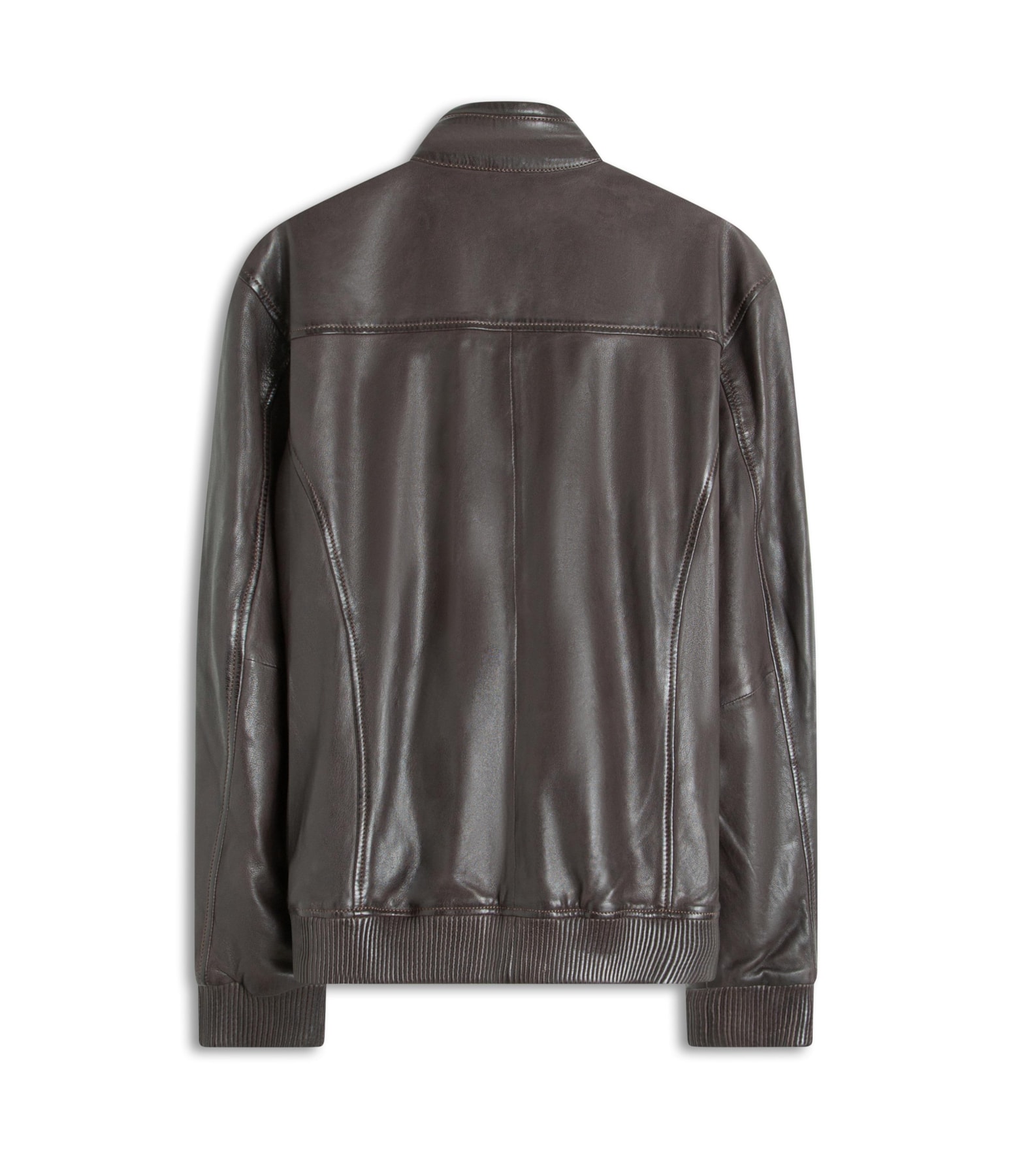 Jaqueta Leather Bomber Lambi Pierre Tabaco