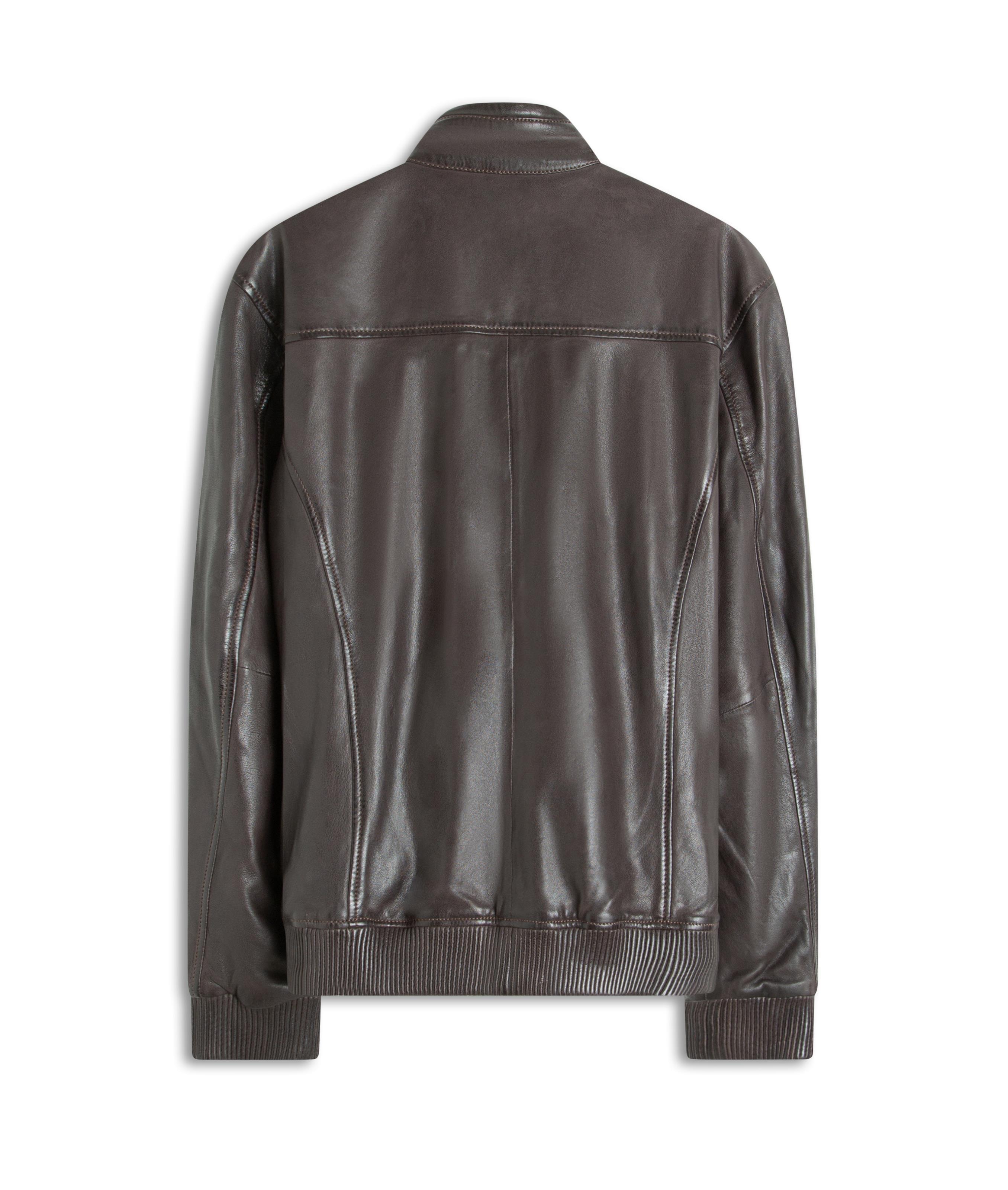 Jaqueta Leather Bomber Lambi Pierre Tabaco