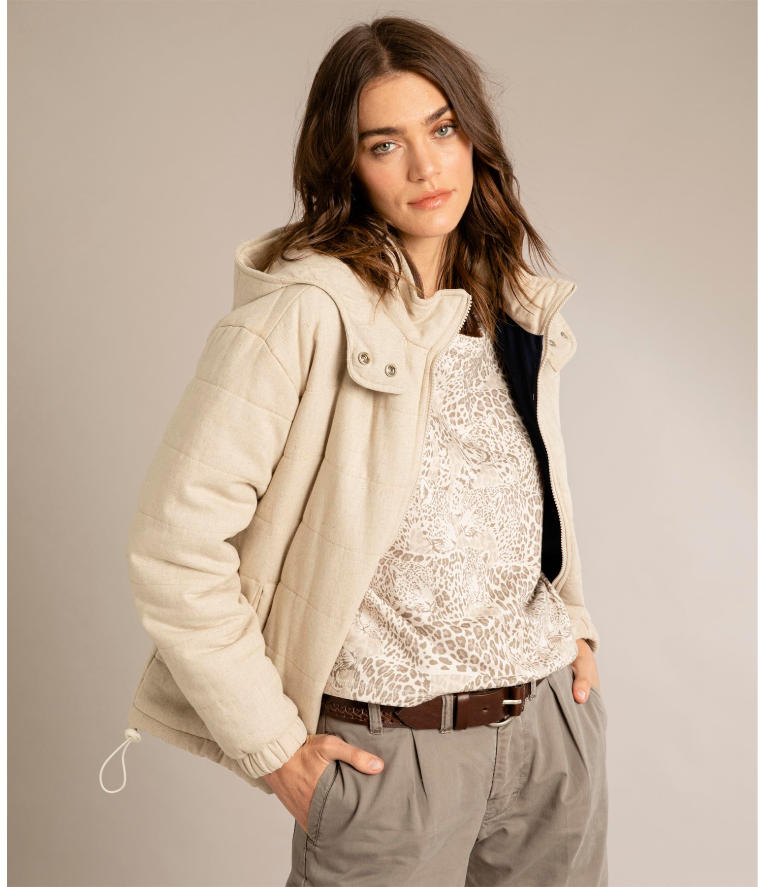 Jaqueta Linho Diamond Boxy Natural