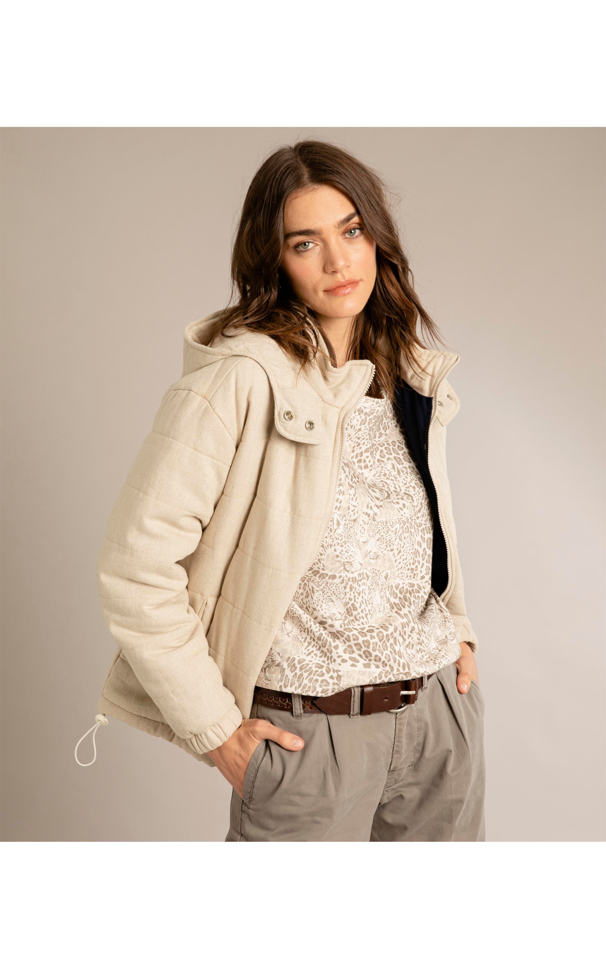 Jaqueta Linho Diamond Boxy Natural