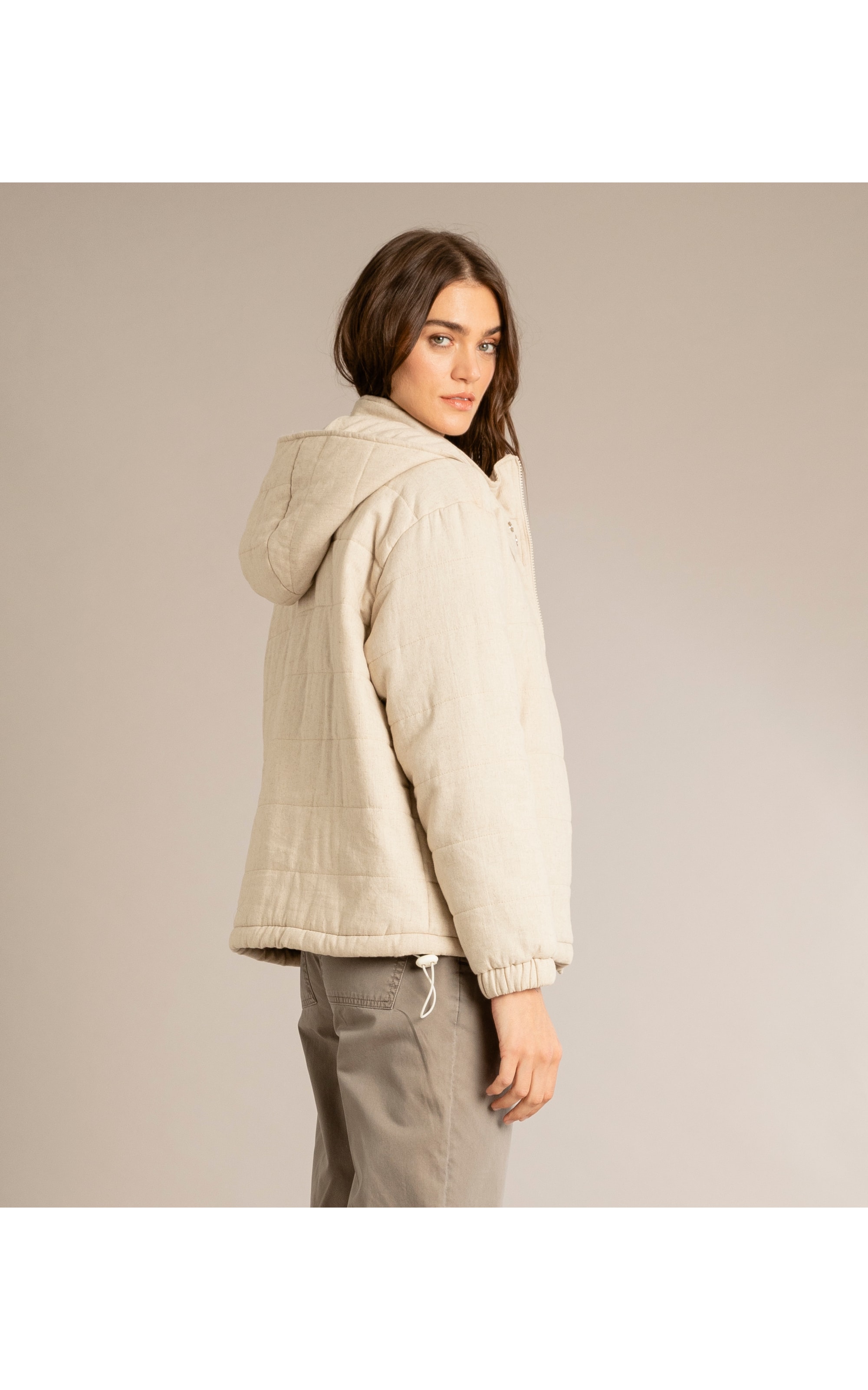 Jaqueta Linho Diamond Boxy Natural