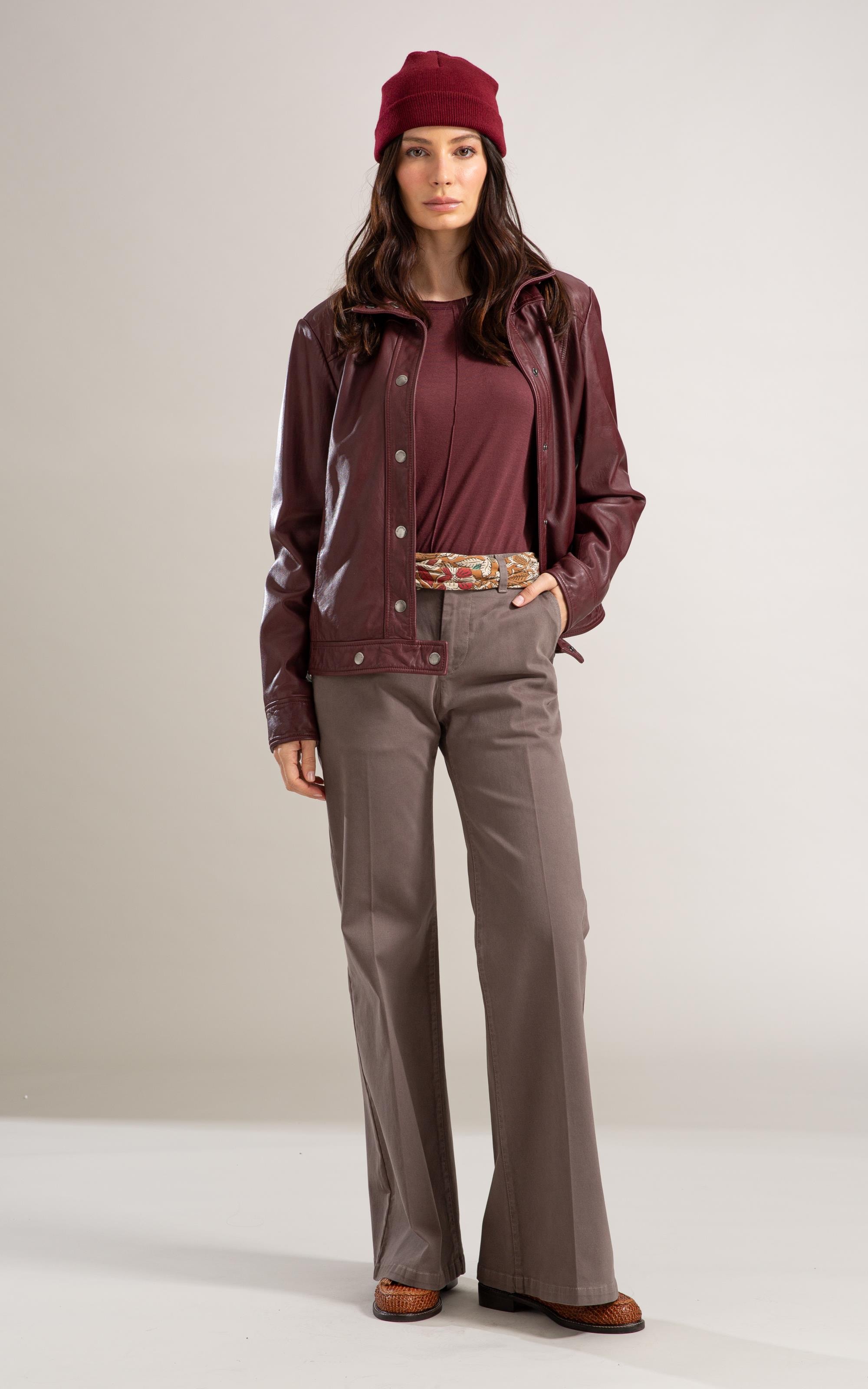 Jaqueta Milan Leather Bordeaux