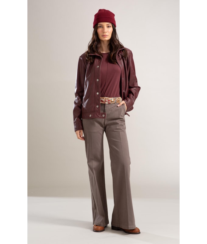 Jaqueta Milan Leather Bordeaux