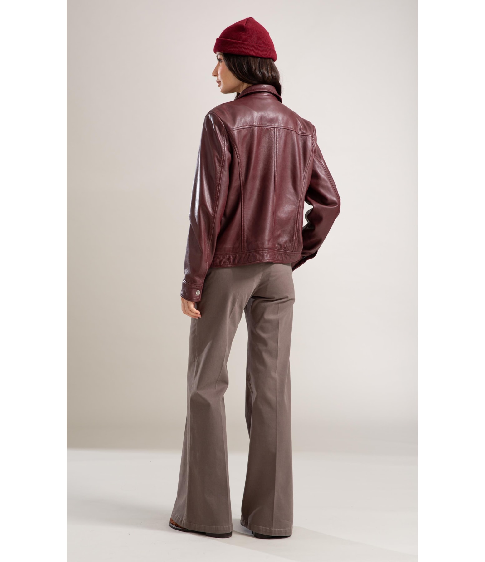 Jaqueta Milan Leather Bordeaux