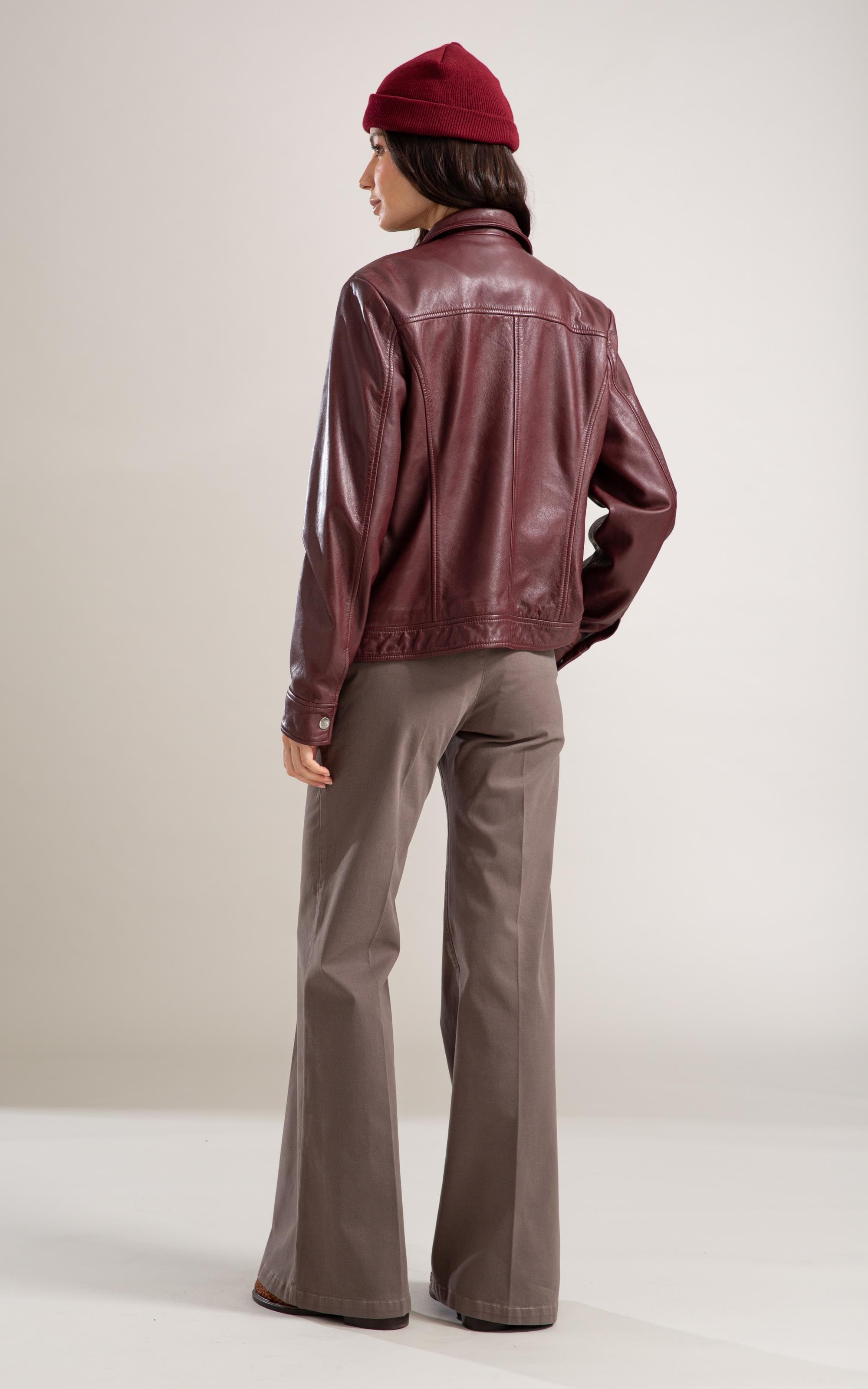 Jaqueta Milan Leather Bordeaux