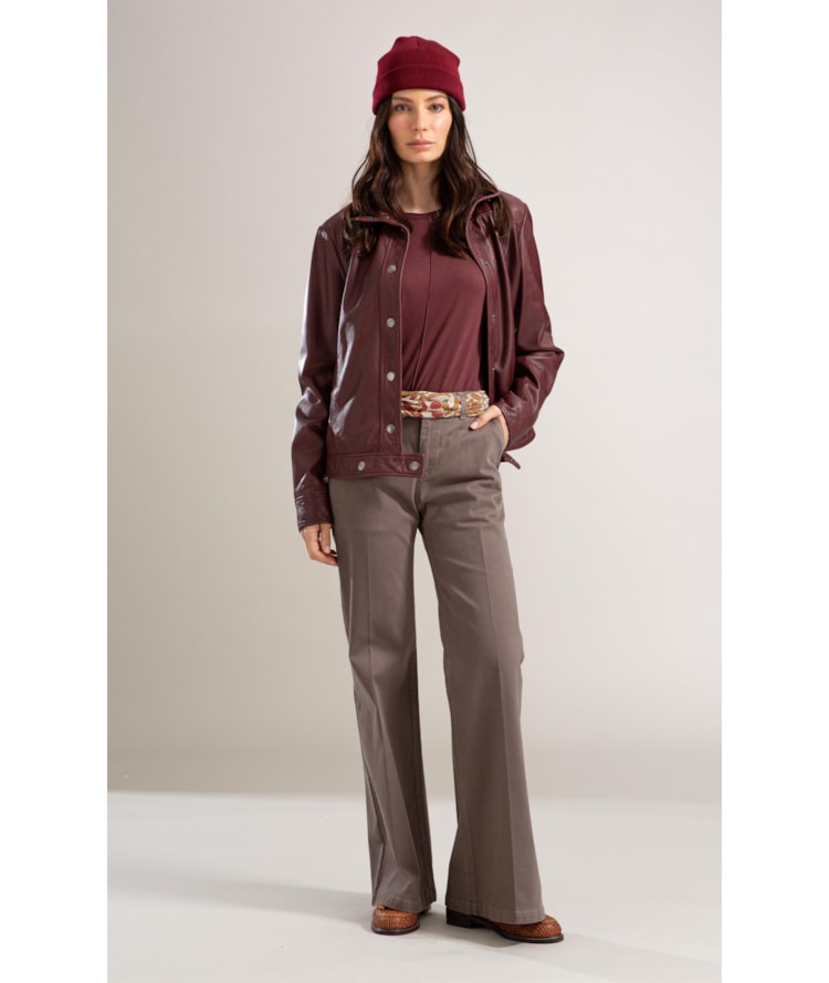Jaqueta Milan Leather Bordeaux