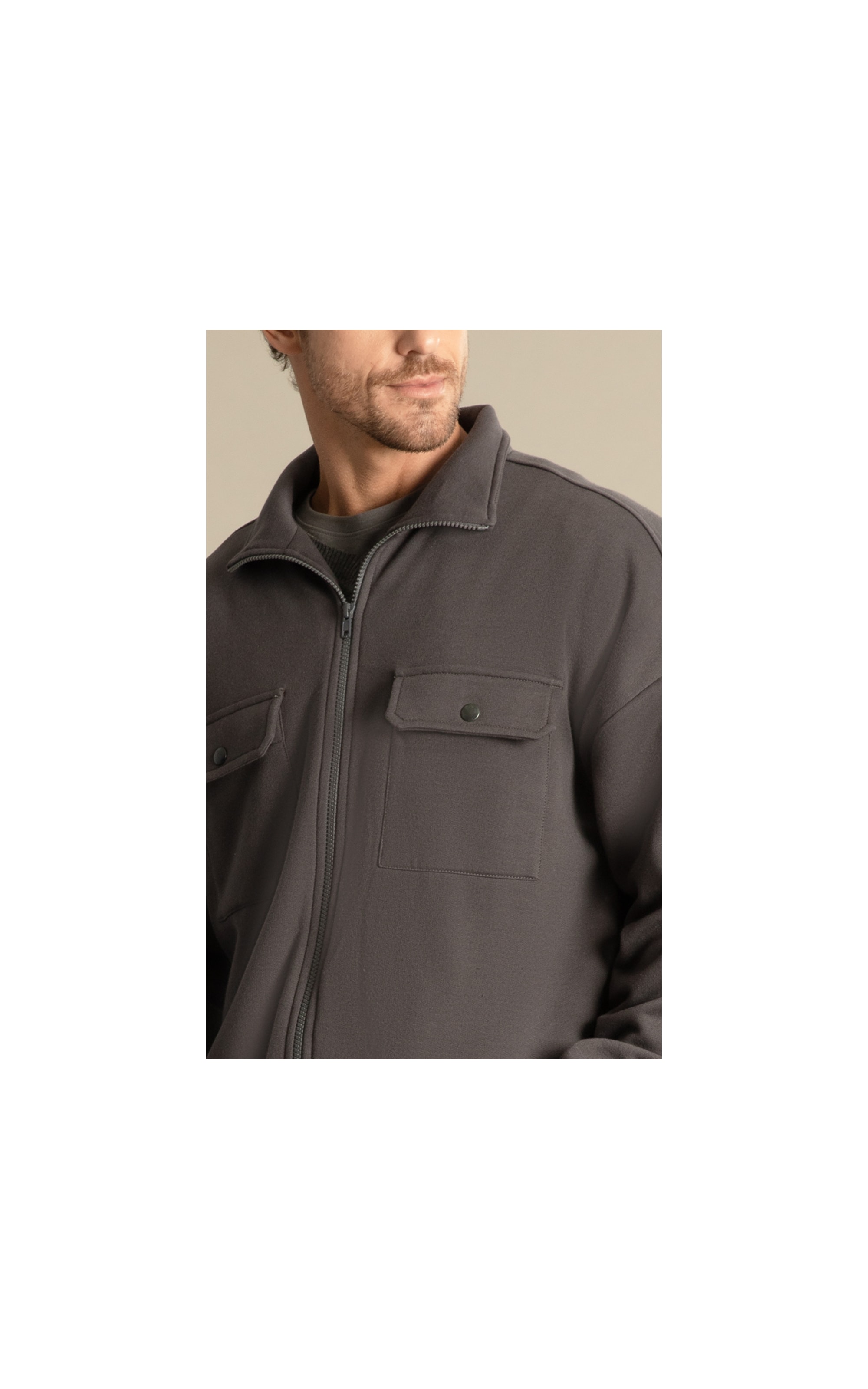 Jaqueta Moletom Felpa Berlim Charcoal