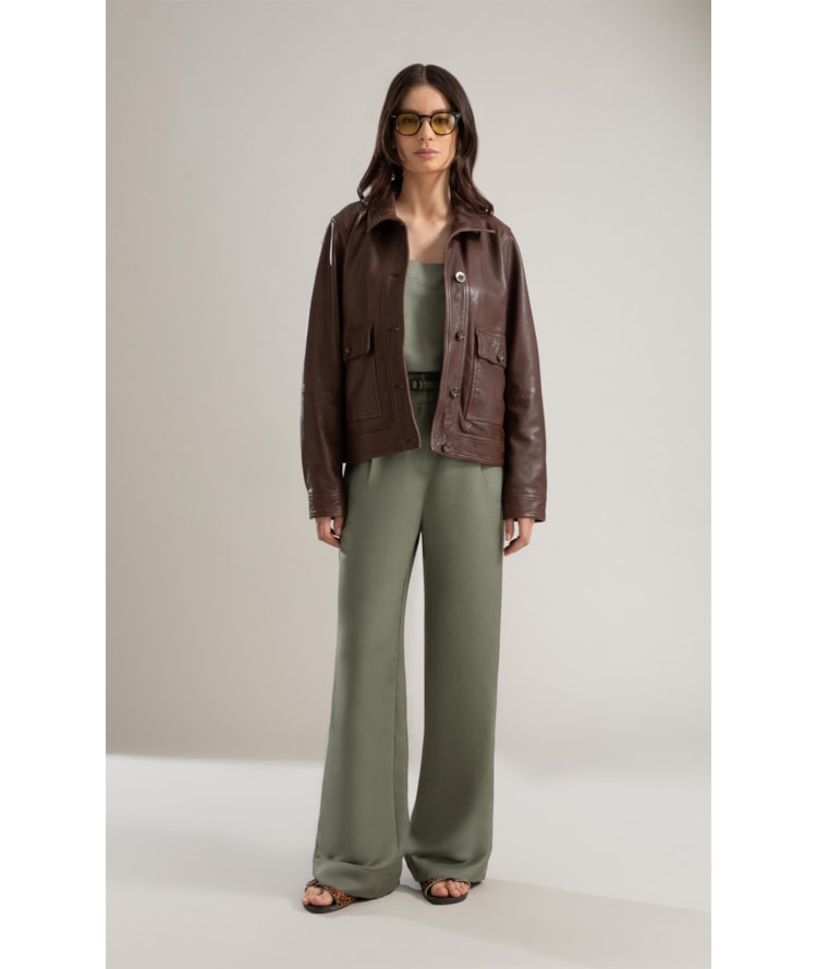 Jaqueta Moon Leather Marrom