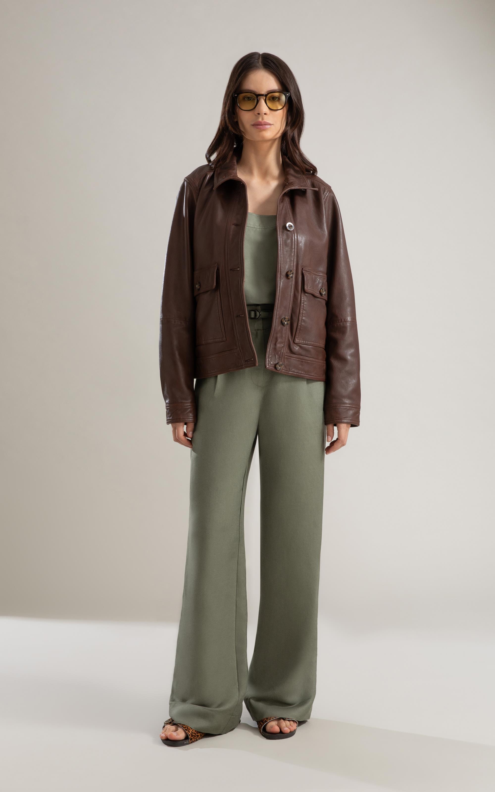 Jaqueta Moon Leather Marrom