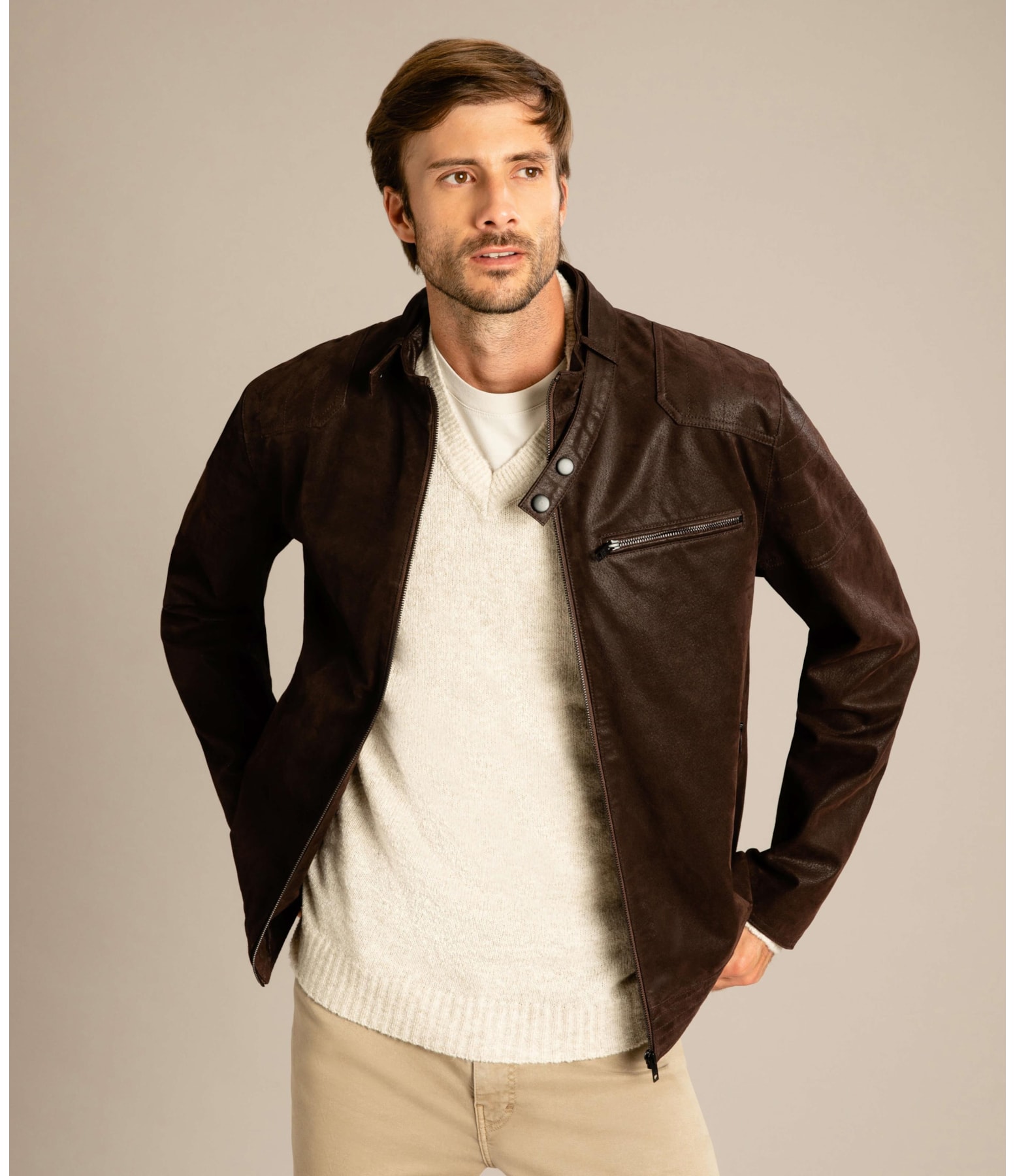 Jaqueta Natural Leather Cafe