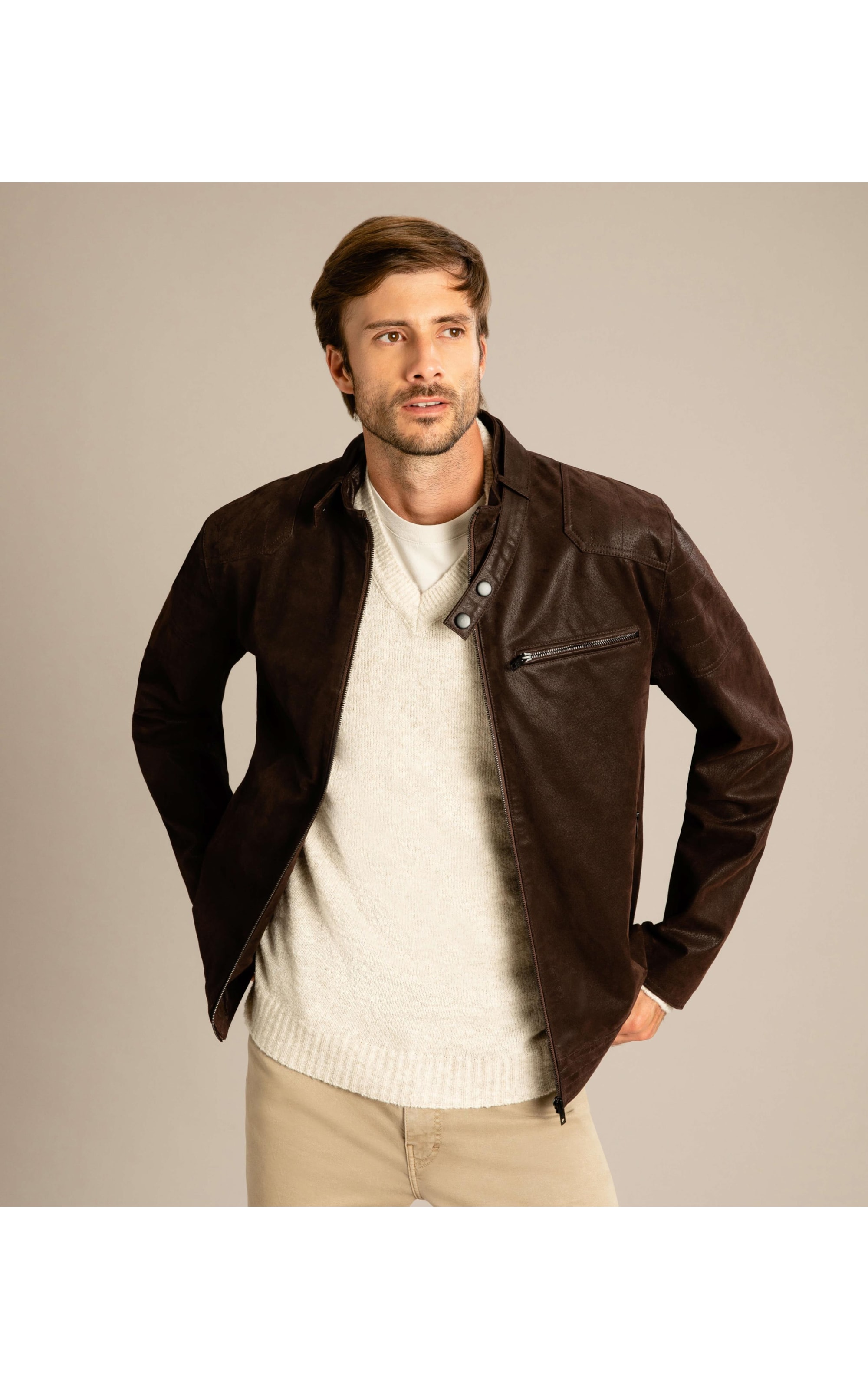 Jaqueta Natural Leather Cafe